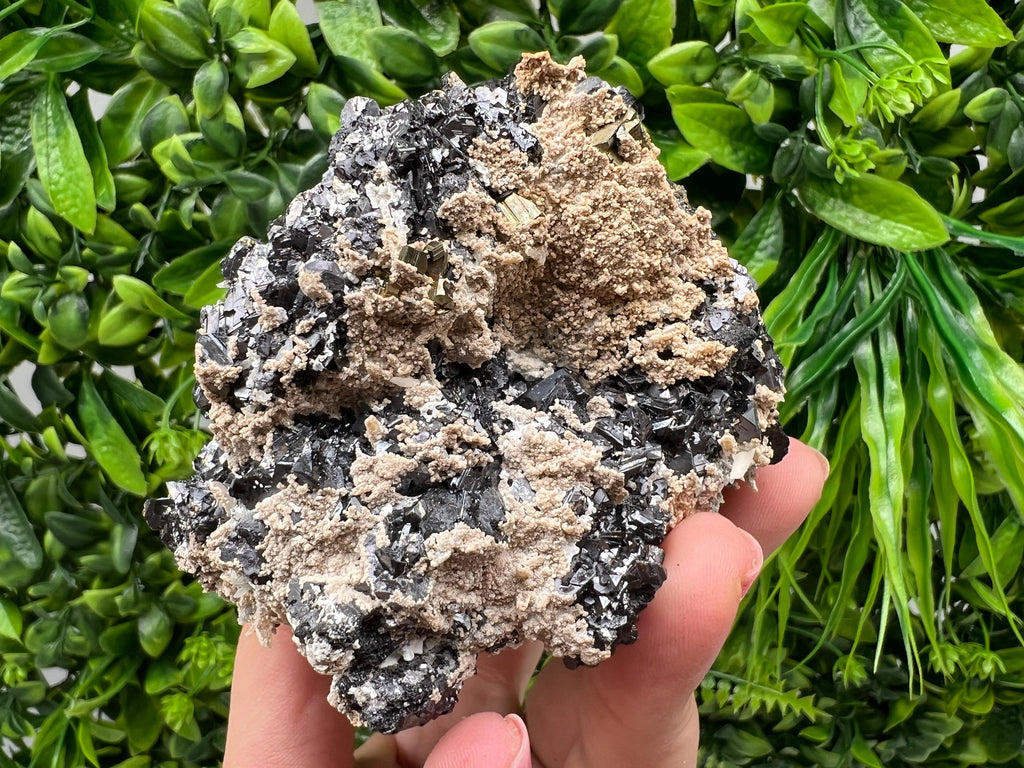 Black Sphalerite, Quartz, Galena Mineral Specimen: Madan Bulgaria Crystal