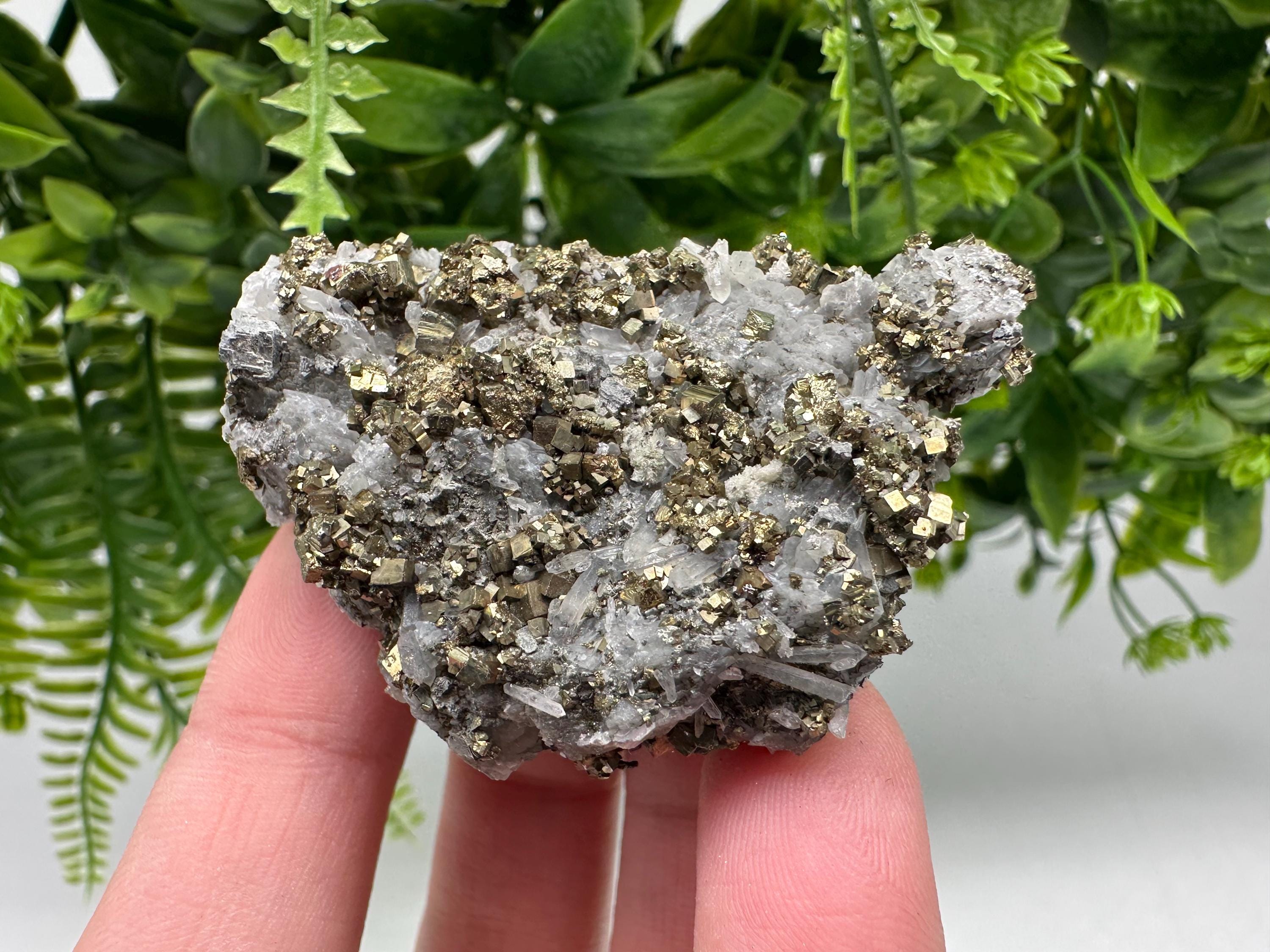 Stunning Pyrite on Quartz,Calcite from Borieva mine,Madan,Bulgaria,natural,collectible mineral specimen,home decor stone,collection crystal