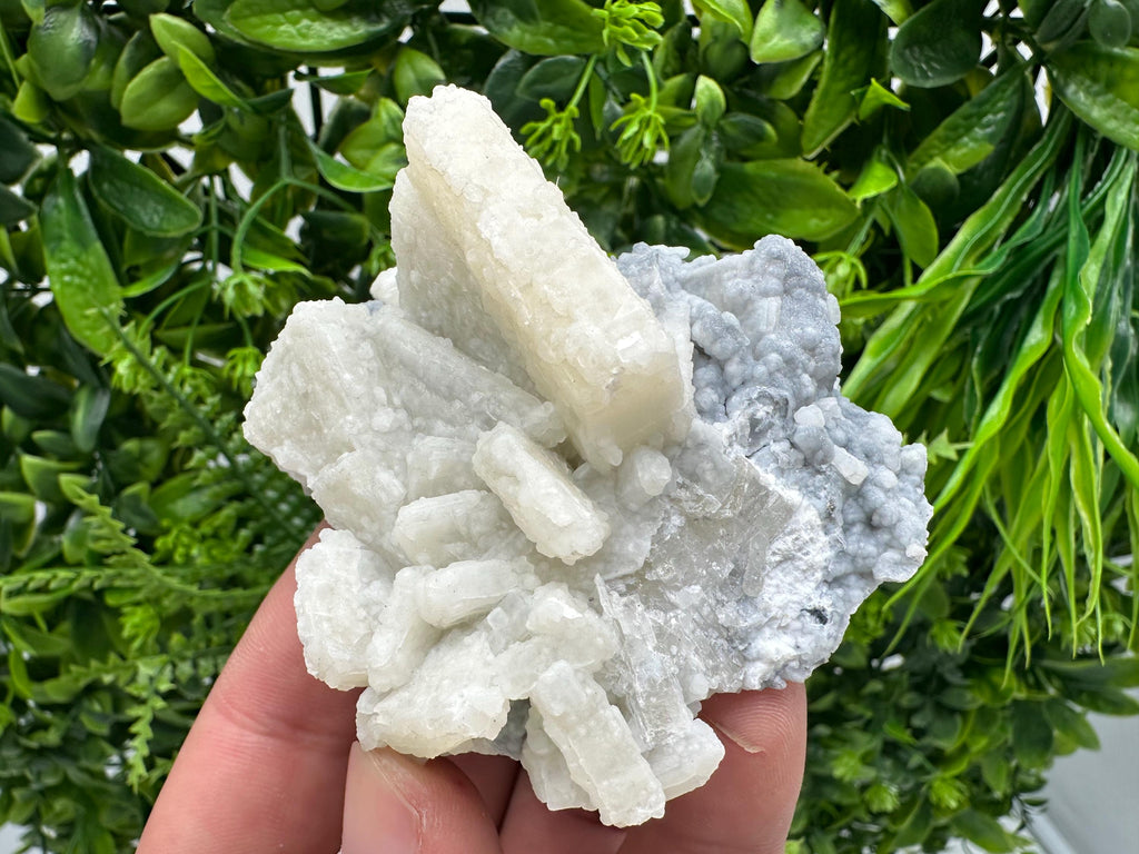 Rare Fluorescent Calcite after Barite on Chalcedony - Androvo Mine, Bulgaria