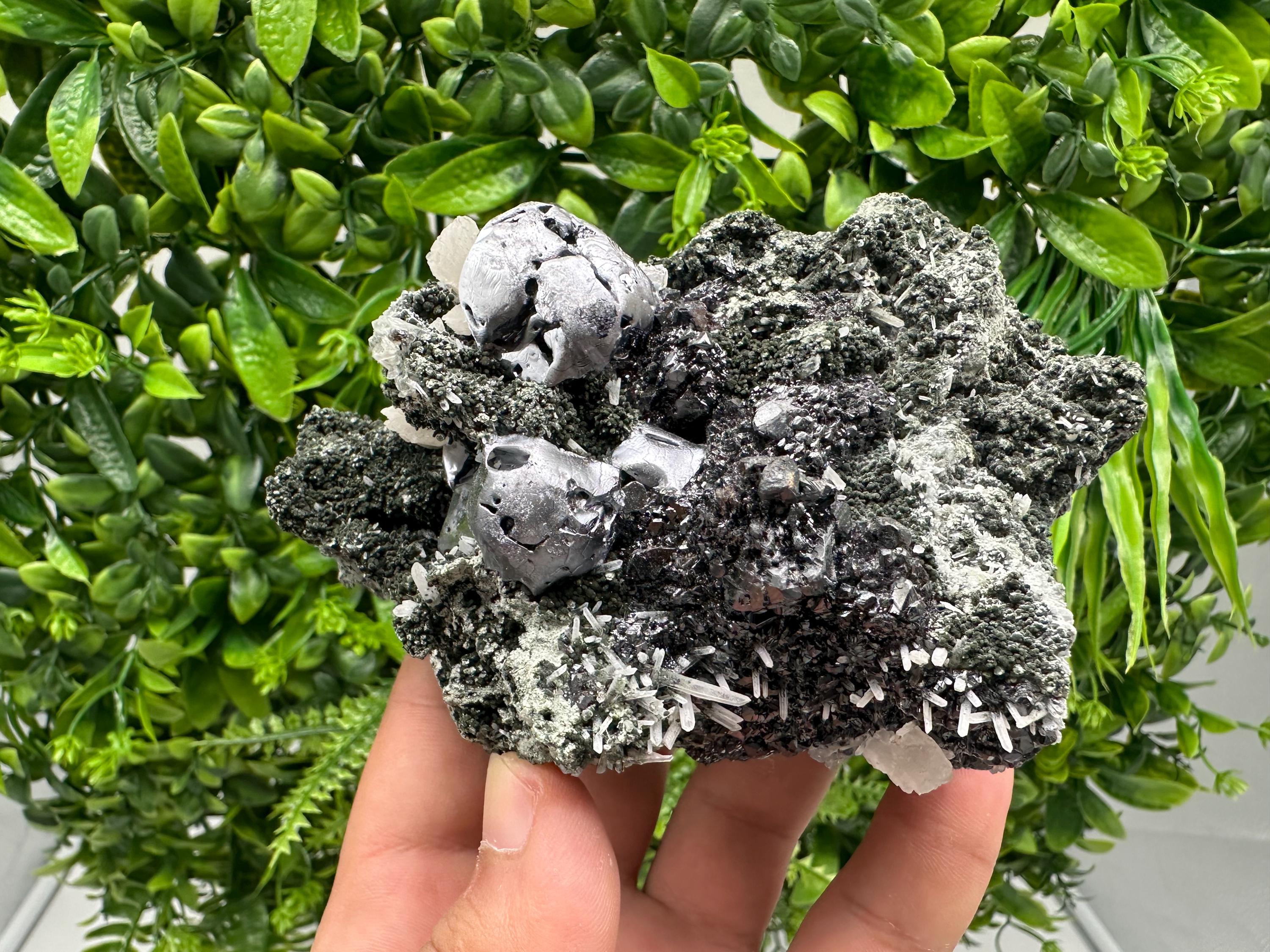 Galena Sphalerite Calcite on Quartz, Borieva Mine Bulgaria