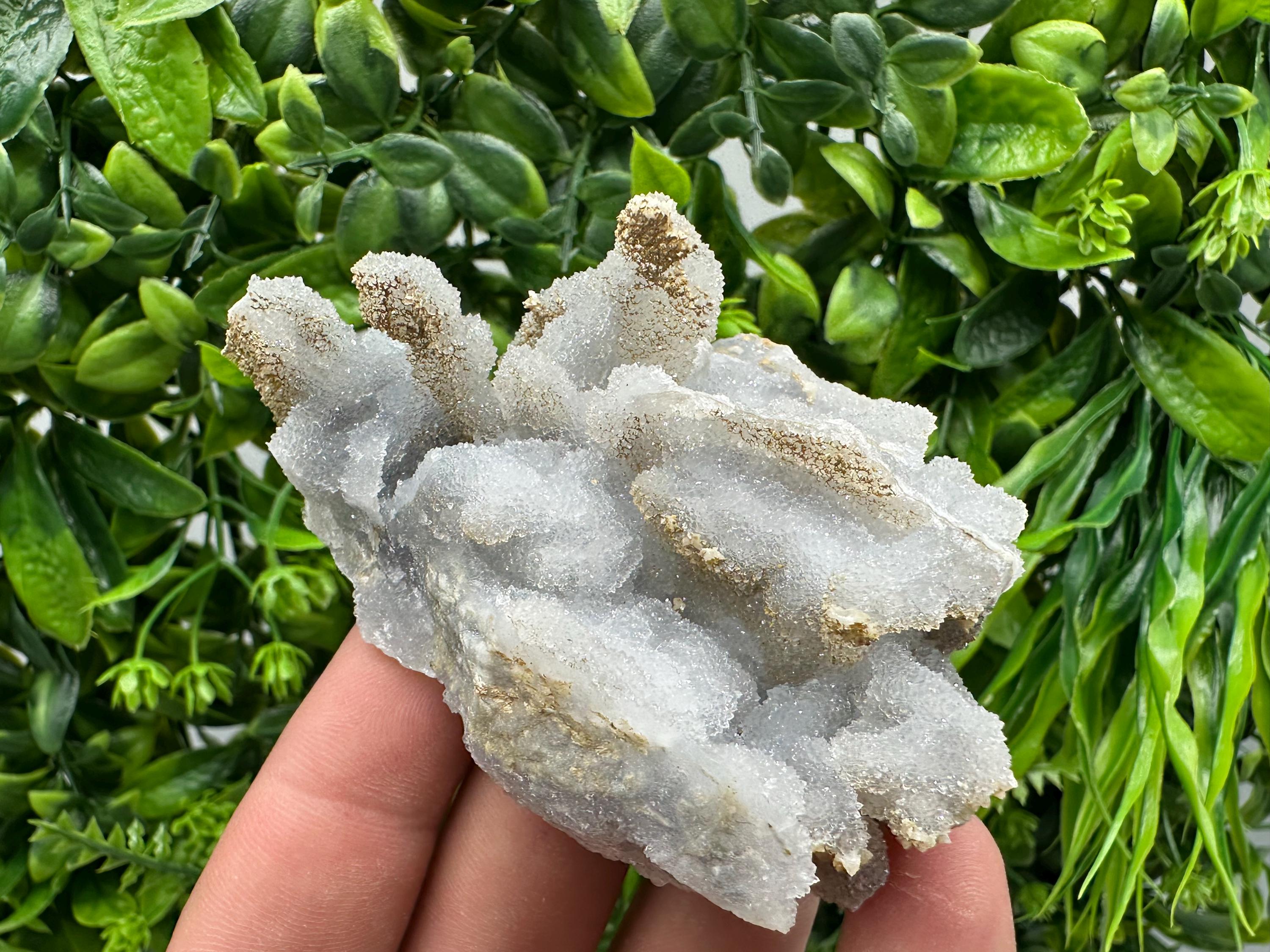 Blue Chalcedony Quartz with Chlorite Inclusions: Krushev Dol Mine Crystal