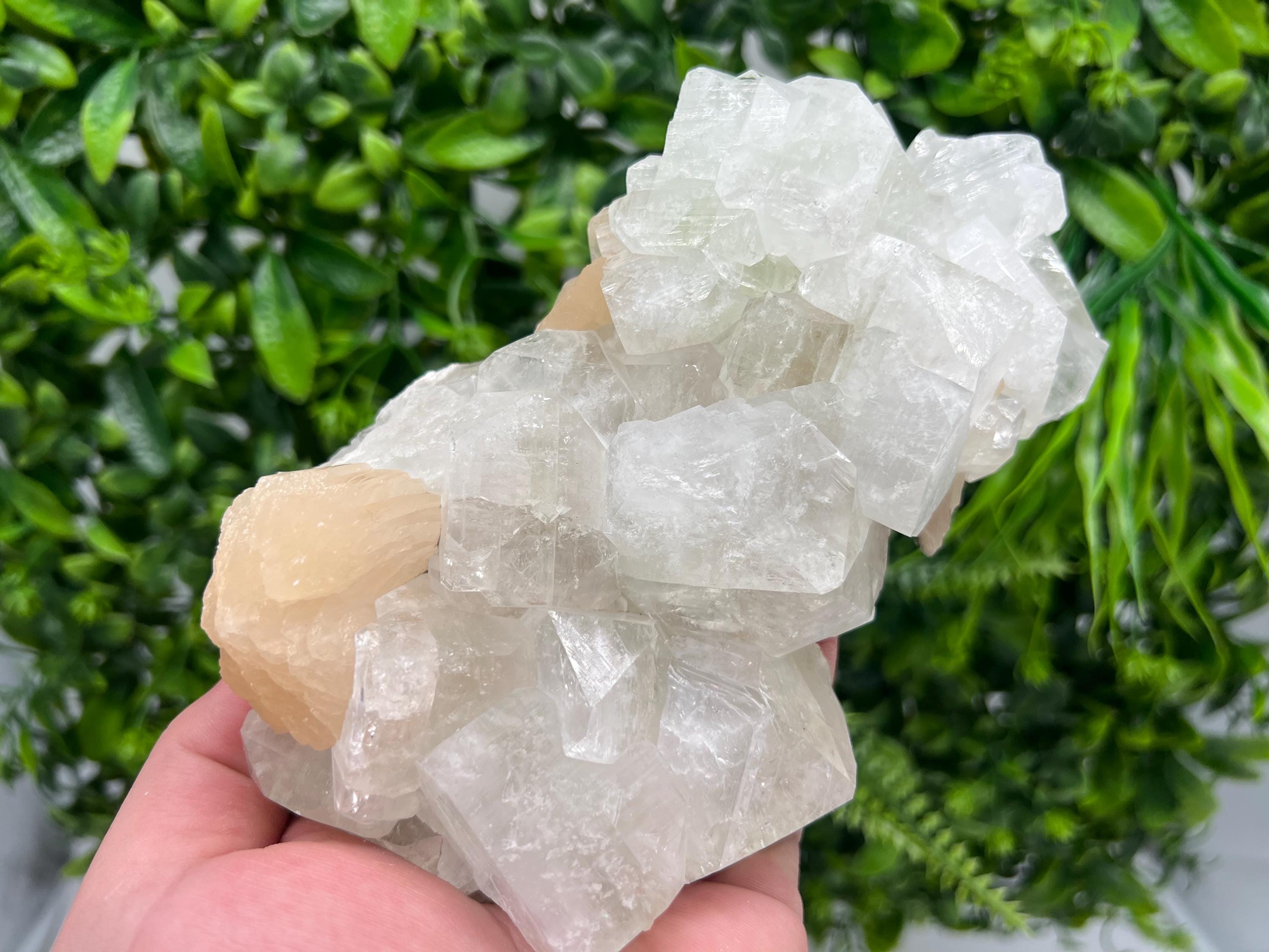 EXSTA Large Apophyllite,Stilbite on Chalcedony,natural,collection mineral specimen,India Mineral,Crystal,Stone Mineral Specimen IndiaCrystal