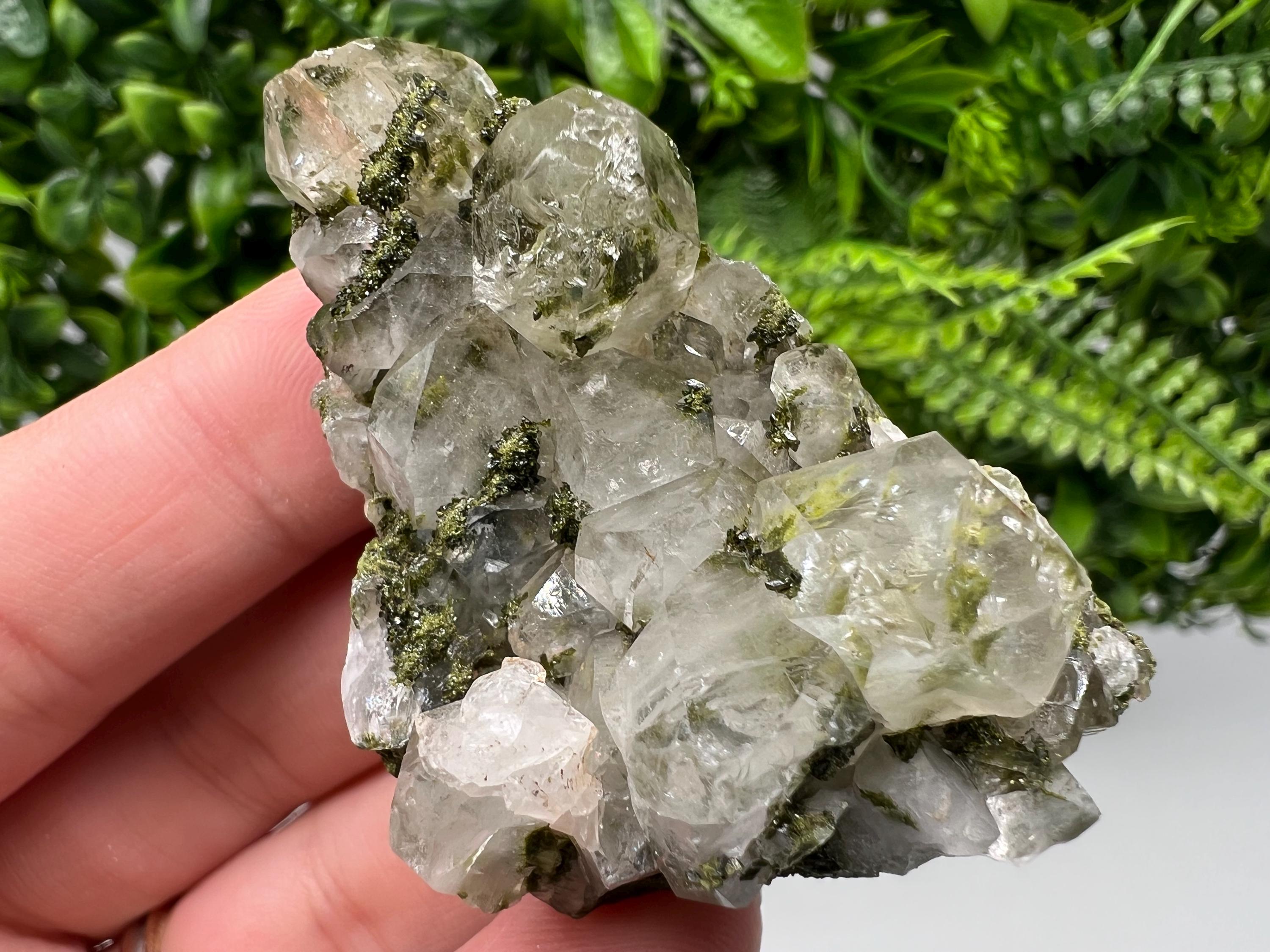 Epidote with Quartz Mineral Specimen, Hakkari Turkey