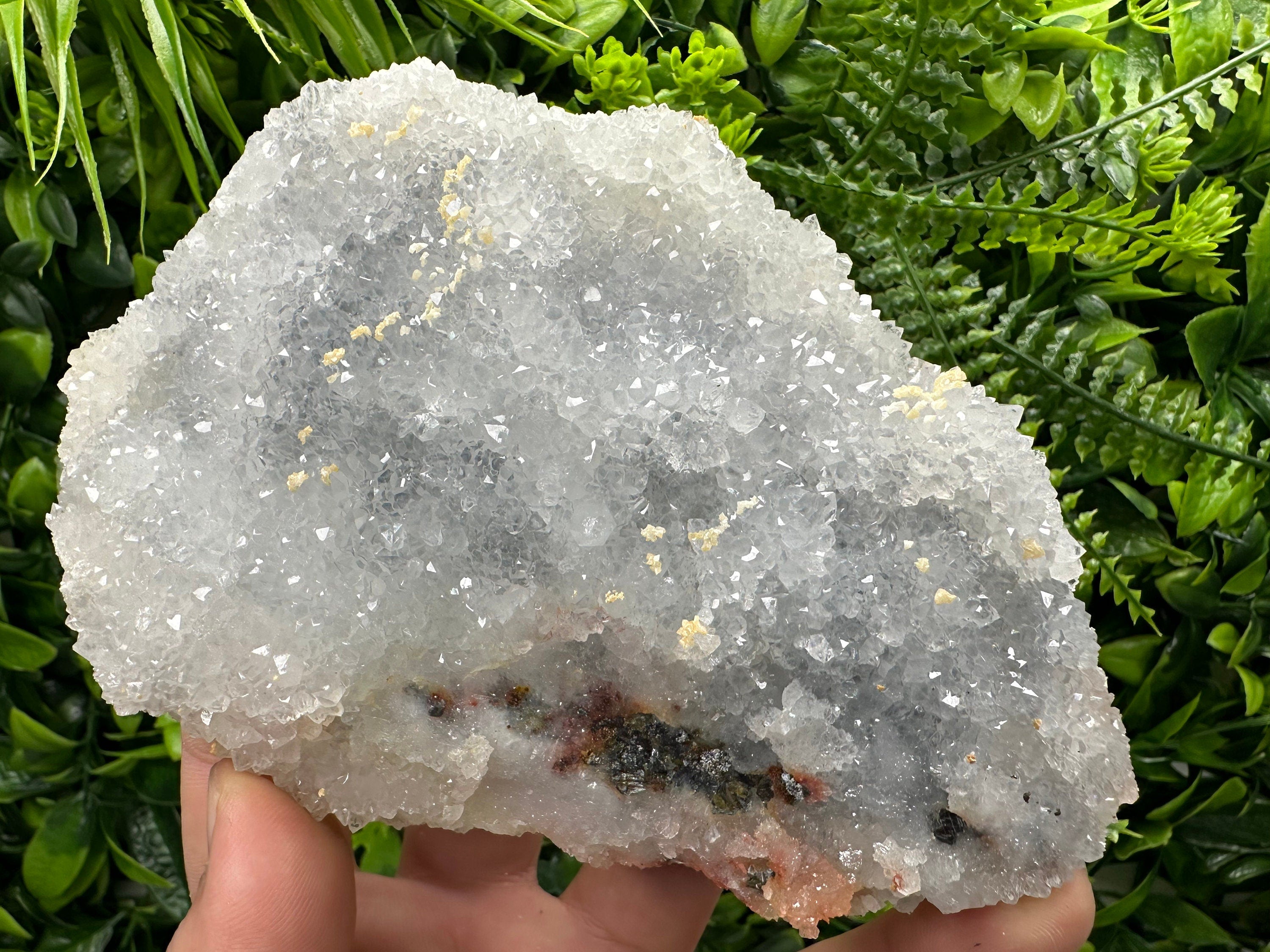 Chlorite Chalcedony Quartz Cluster, Madan Bulgaria Mineral Specimen