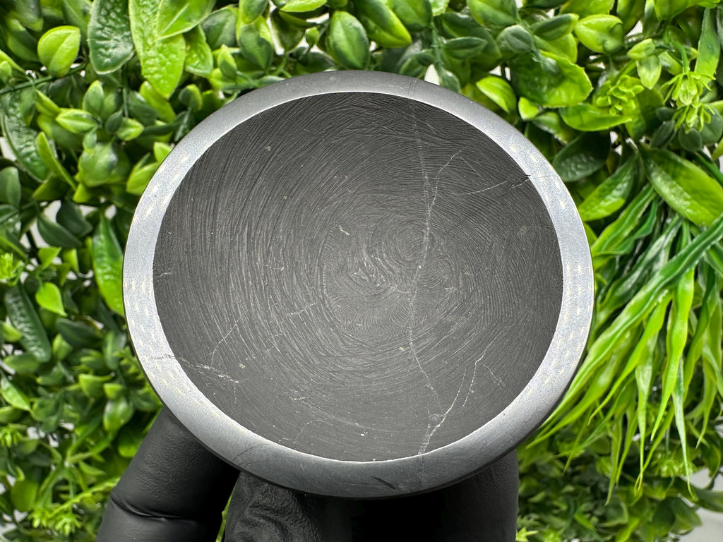Polished Shungite Bowl (70mm): EMF Protection, Water Purification