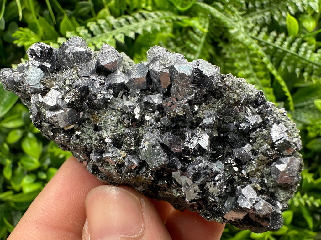 Shiny Galena Sphalerite on Quartz, Bulgarian Crystal Decor Stone