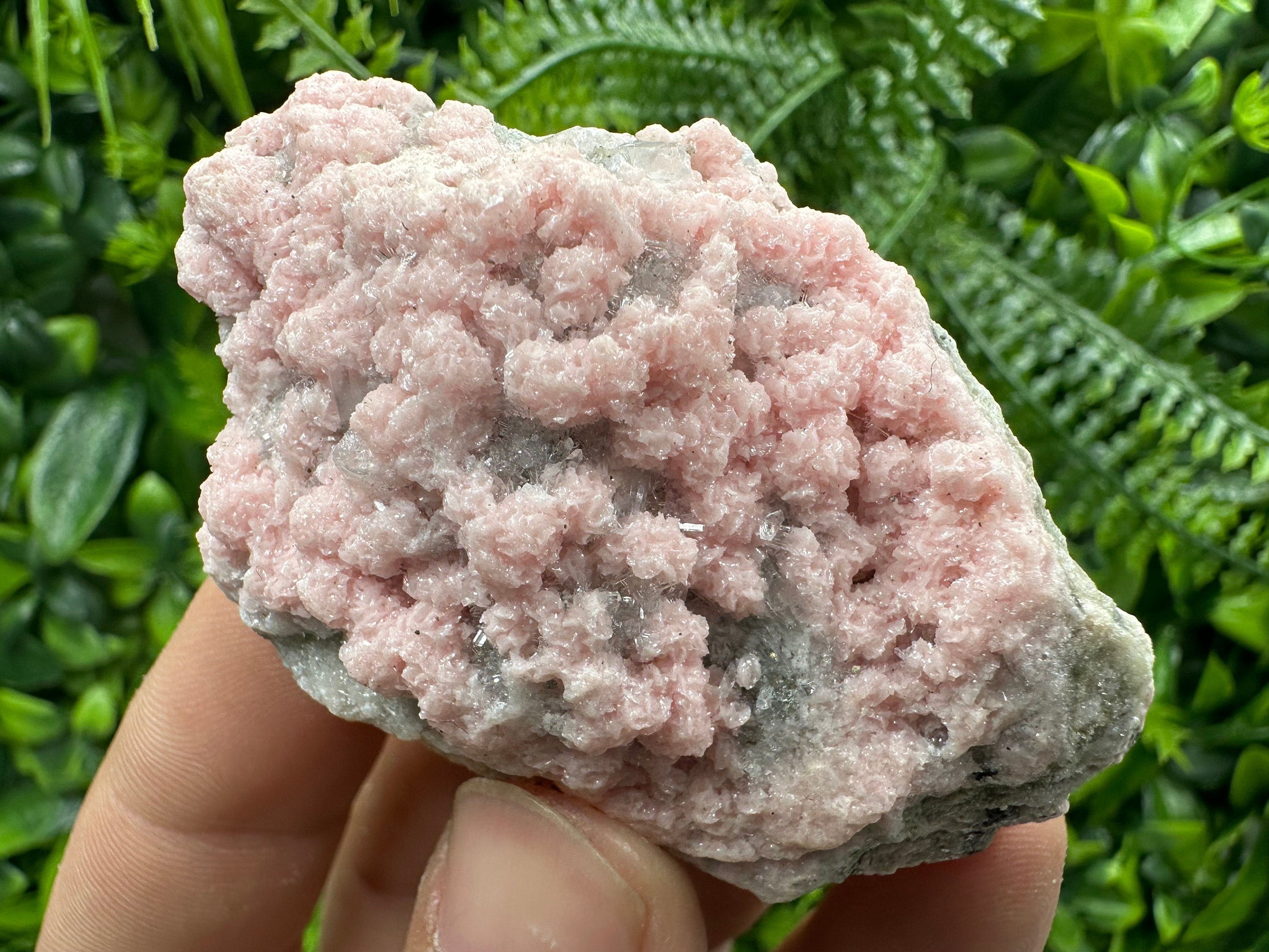 Rhodochrosite with Quartz Crystals: Starnica Mine, Bulgaria