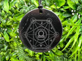 Shungite Libra Zodiac Pendant Necklace: EMF Protection Healing Stone