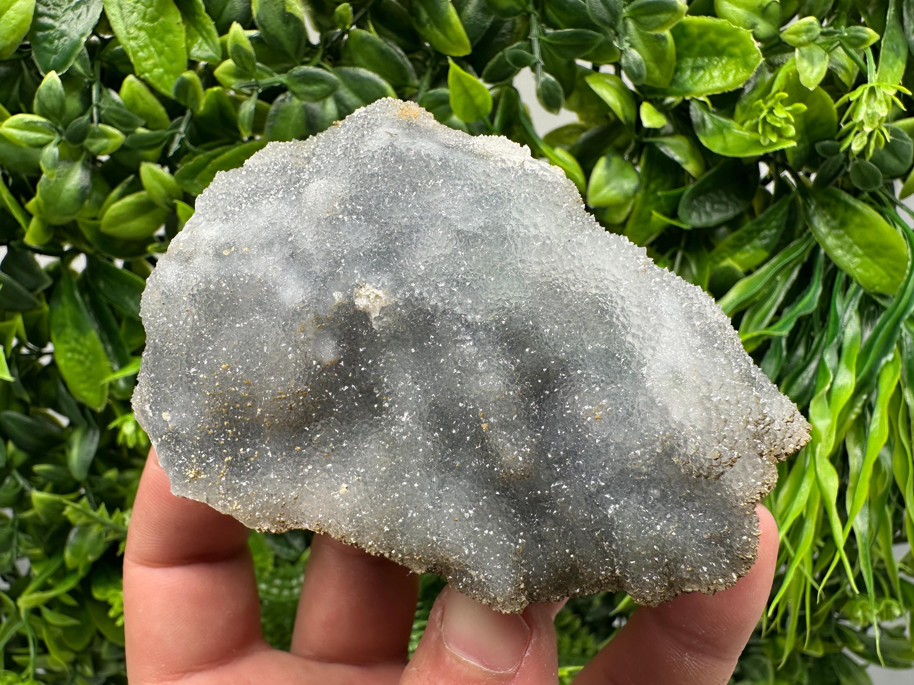 Blue Chalcedony Quartz with Chlorite Inclusions, Bulgaria Mineral Specimen