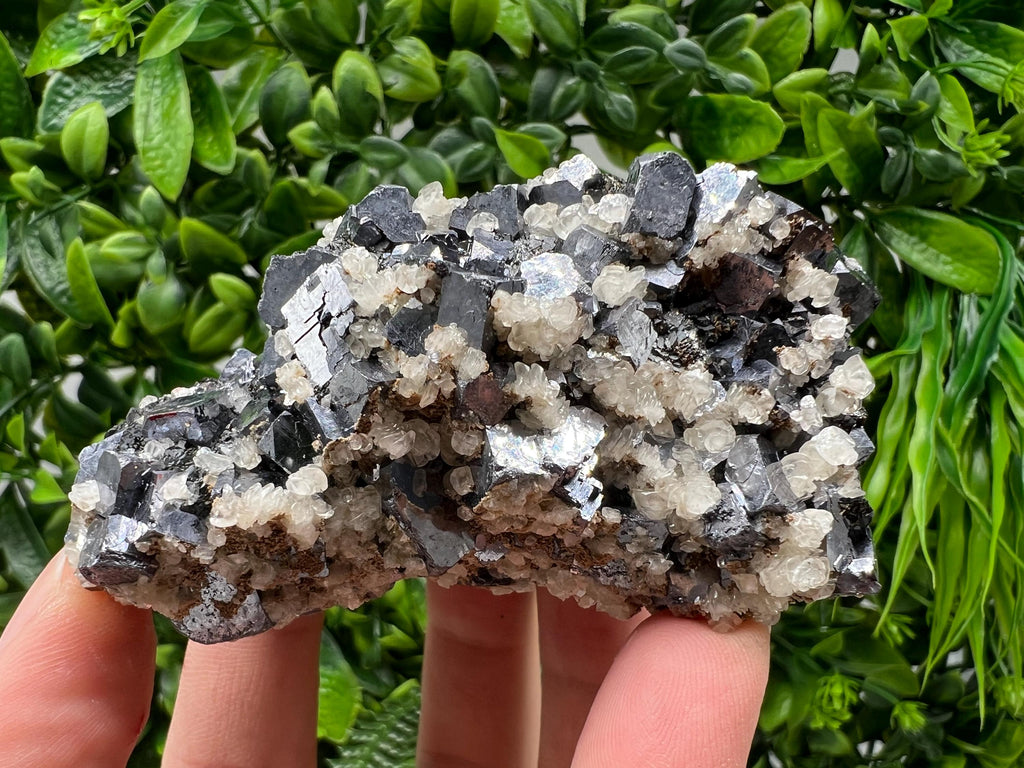 Wonderful Shiny Galena,Chalcopyrite on Calcite From Borieva mine,Bulgaria,Natural,collection mineral specimen,gift,home decor crystal,clust