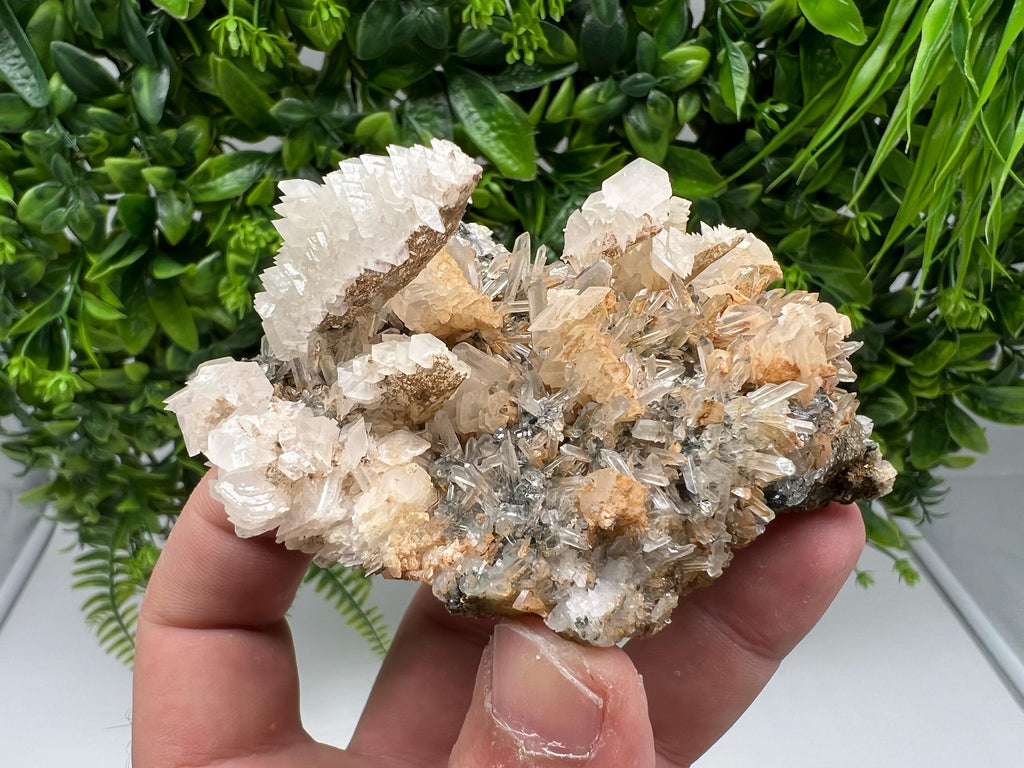 Wonderful Calcite on Quartz white Sphalerite, from Borieva mine,Bulgaria,natural,collection mineral specimen,Home decor crystal,gift,healing