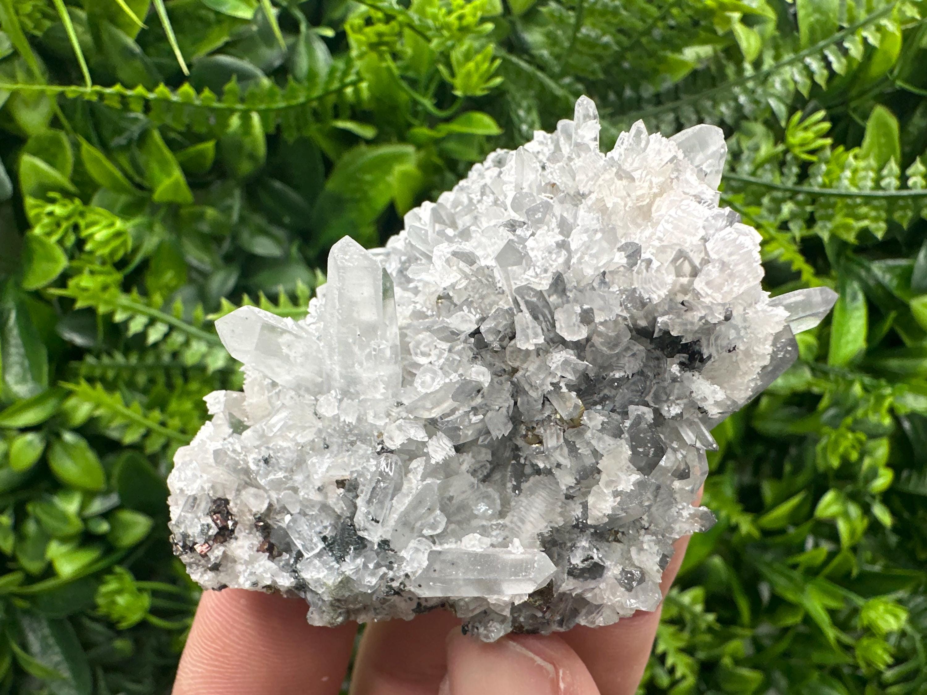Borieva Mine Quartz Crystal, Calcite, Pyrite Specimen, Home Decor