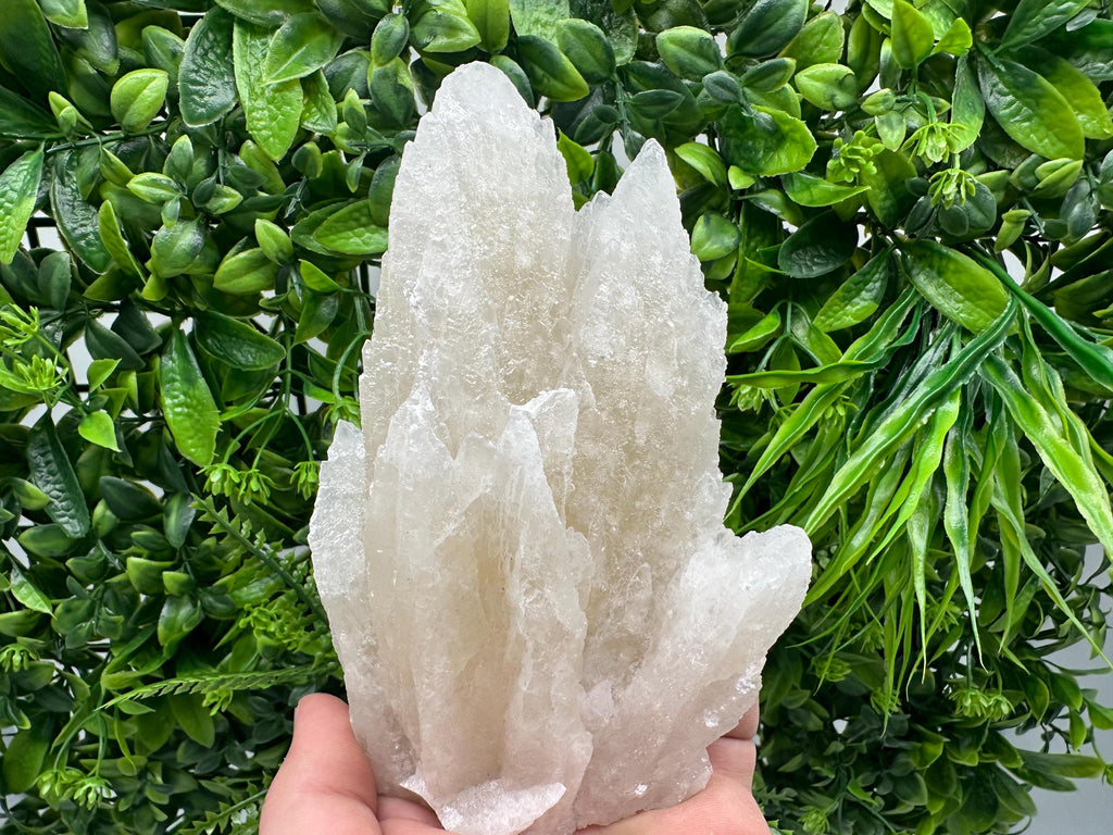 Calcite on Green Quartz: Rare Healing Crystal from Bulgaria