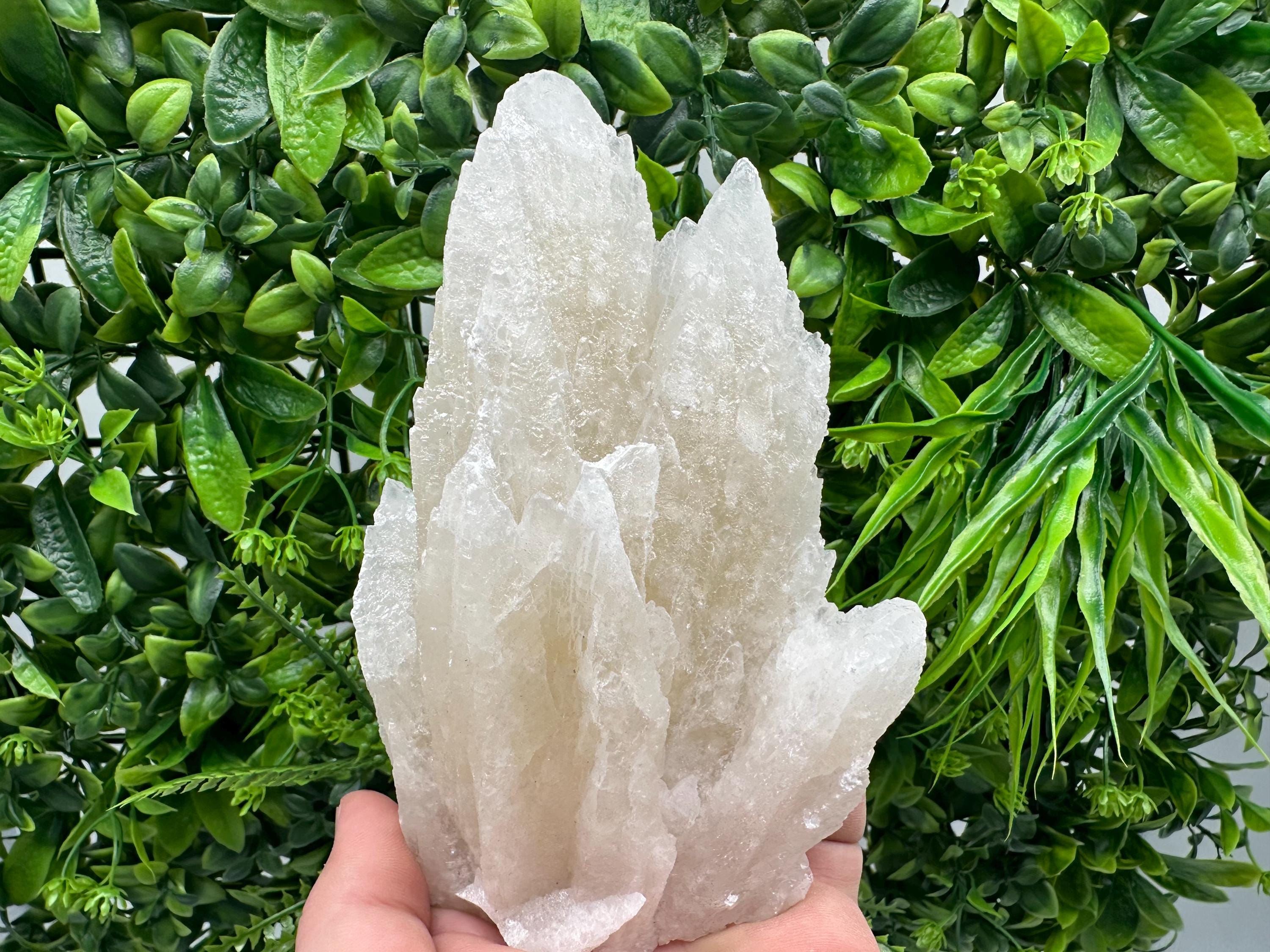 Calcite on Green Quartz: Rare Healing Crystal from Bulgaria