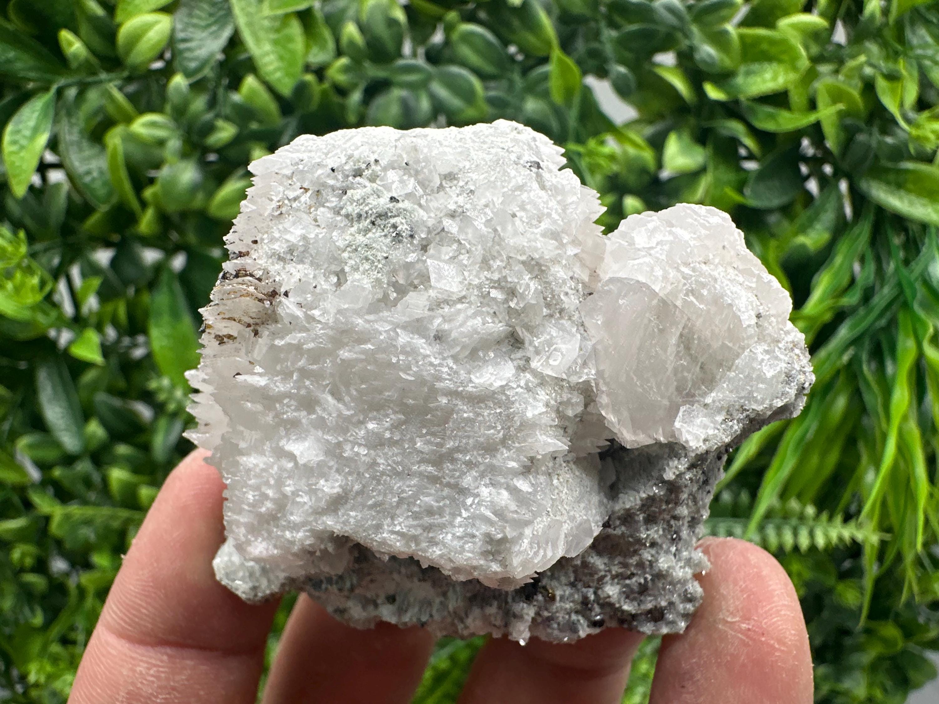 Calcite on Quartz with Sphalerite, Borieva Mine, Bulgaria