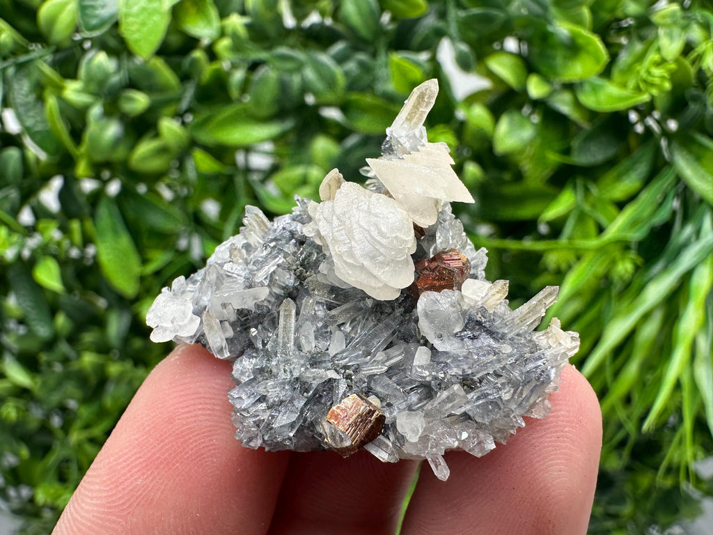Quartz with Calcite and Chlorite: Borieva Mine Crystal Souvenir