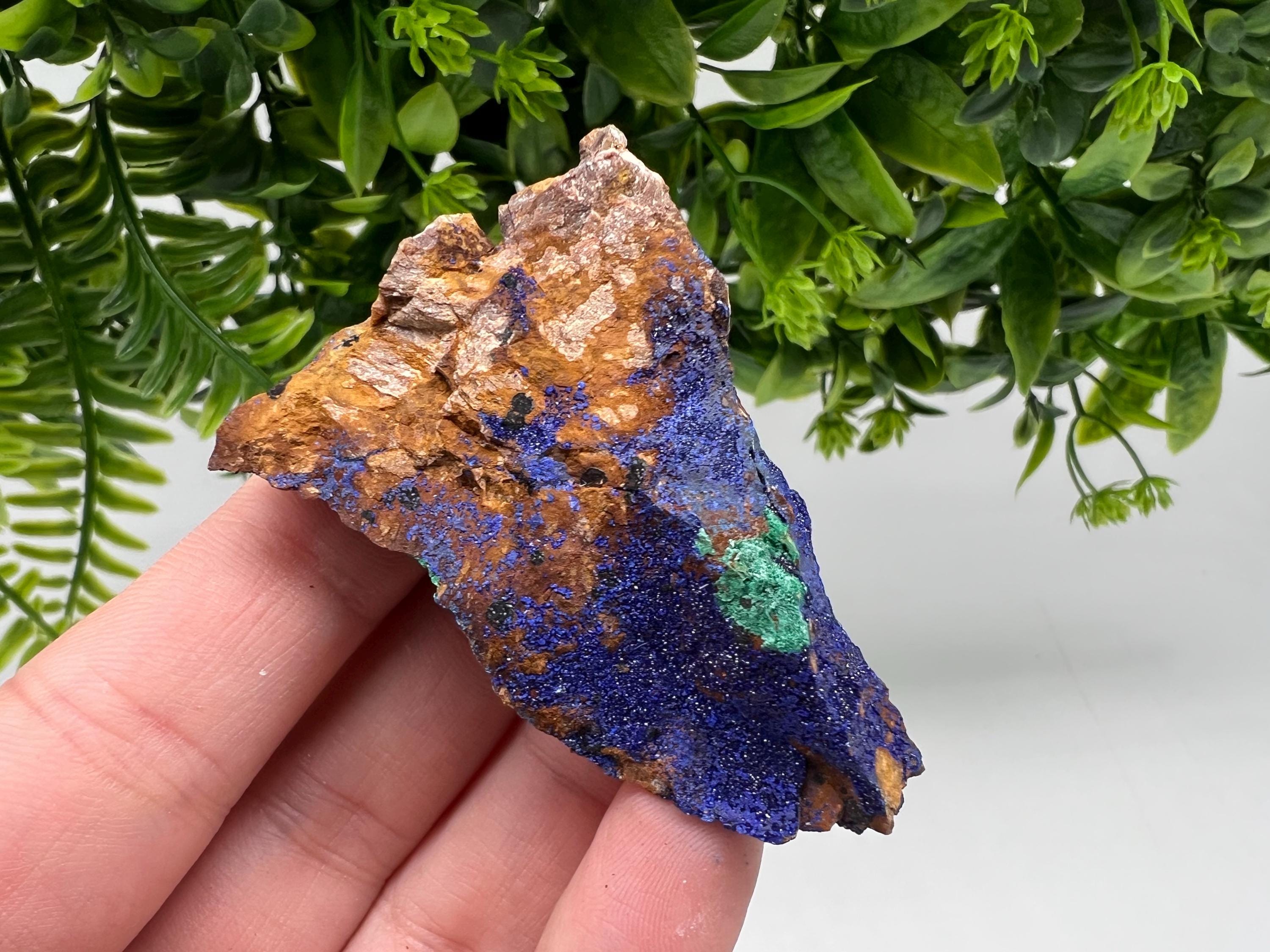 Azurite Malachite Mineral Specimen: Moroccan Blue-Green Crystal, Collector Stone