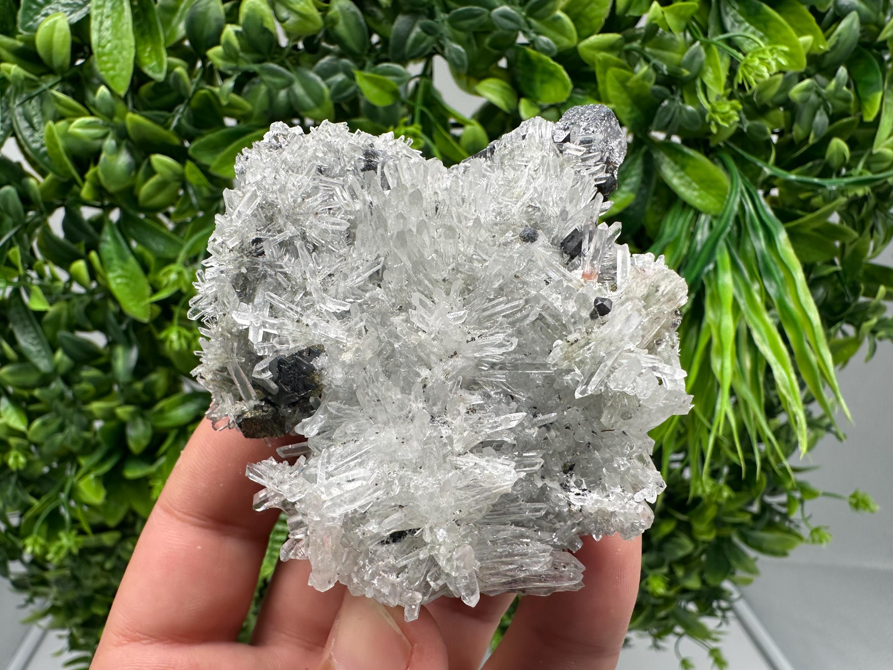 Transparent Quartz Cluster, Borieva Mine Crystal Specimen, Home Decor