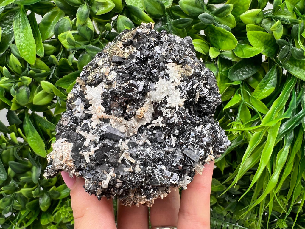 Black Sphalerite, Quartz, Galena Mineral Specimen: Madan Bulgaria Crystal