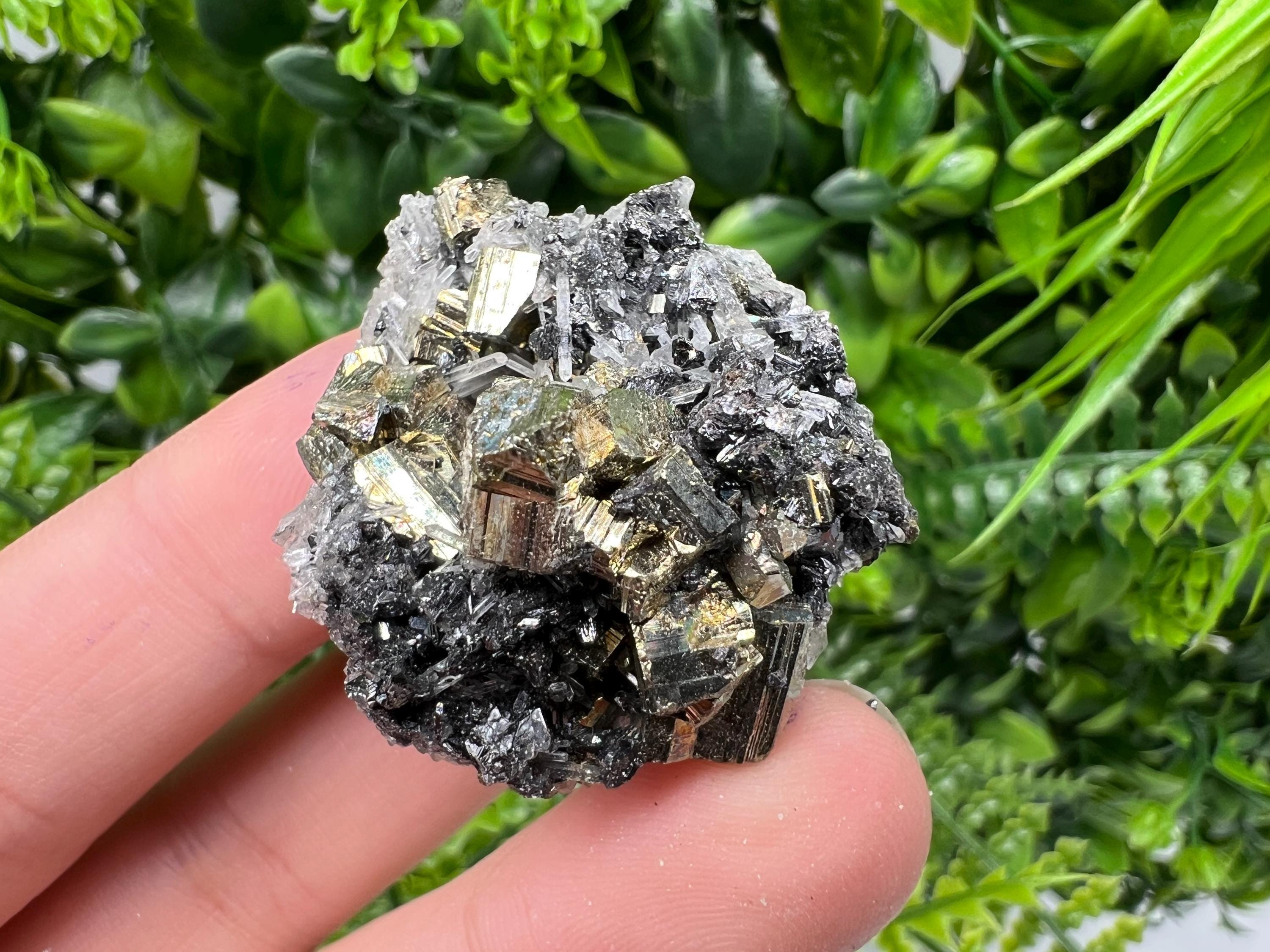 Stunning Pyrite on Quartz,Calcite from Borieva mine,Madan,Bulgaria,natural,collectible mineral specimen,home decor stone,collection crystal