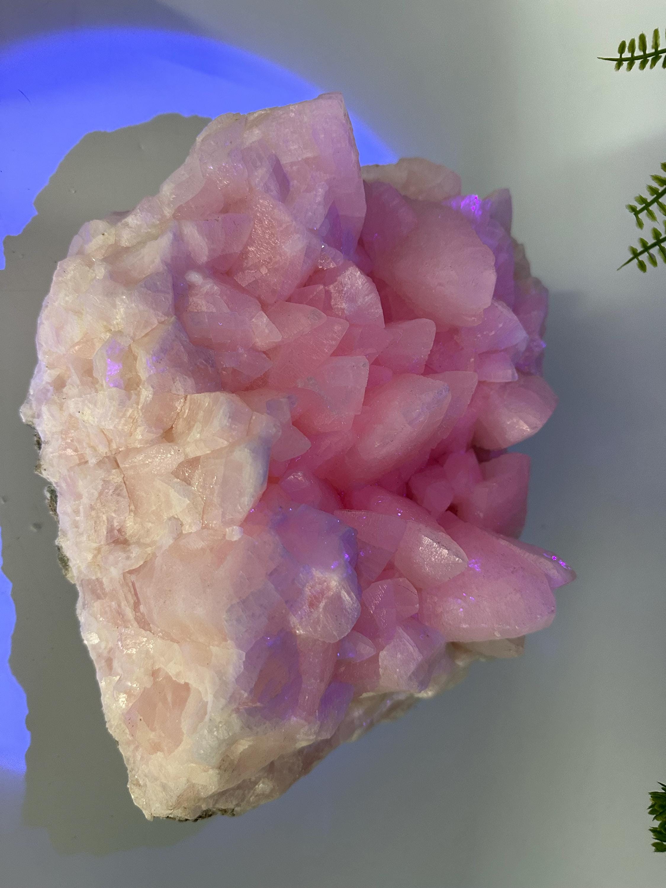 UV Reactive Mangano Calcite Crystal, Androvo Mine Bulgaria
