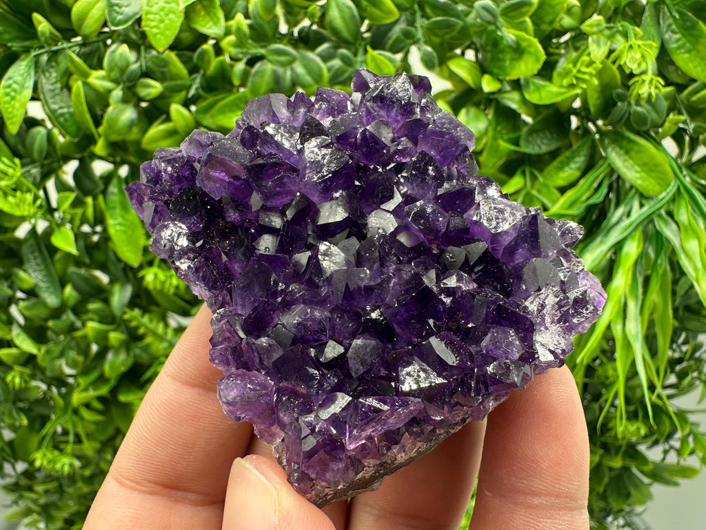 Natural Purple Amethyst Cluster from Uruguay: Energy Crystal Home Decor