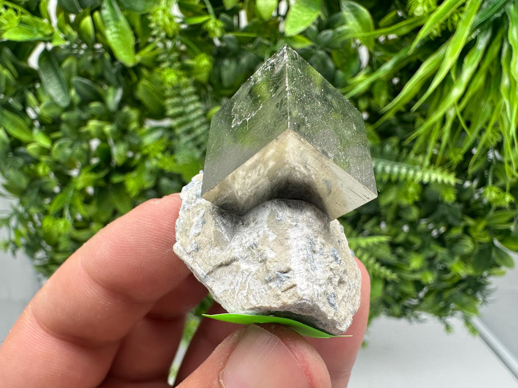 Large Pyrite Cube on Matrix, Navajun Spain, Shiny Home Decor Stone