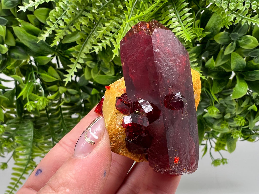 XXL Rare PRUSKITE Ruby Crystal on Matrix,LABORATORY minerals,pruskite crustal on matrix