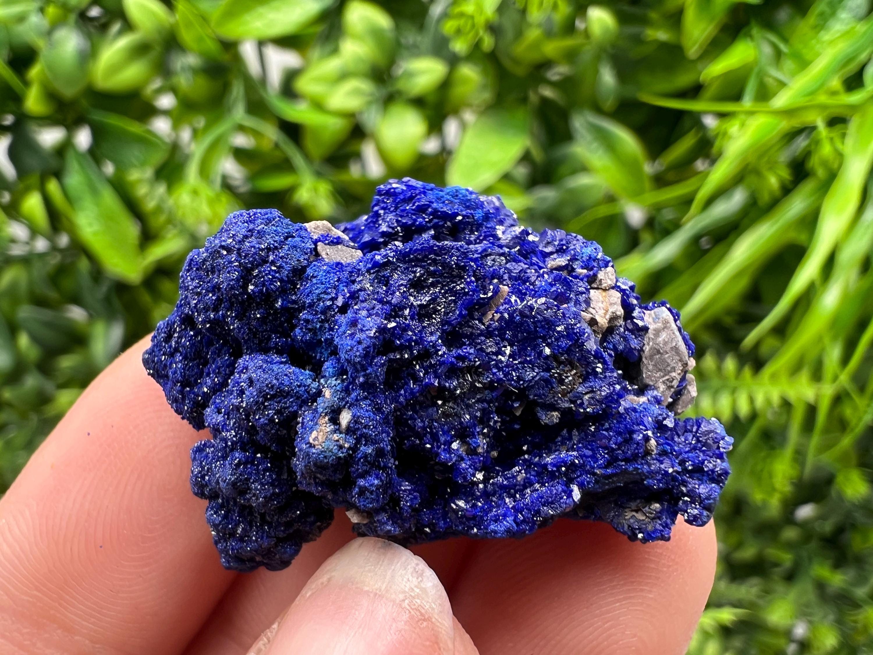 Crystallized Azurite-Kerrouchen,Morocco-Blue Azurite Specimen-High Quality Blue Azurite-Azurite Mineral Specimen, gemmy,lustrous of Azurite