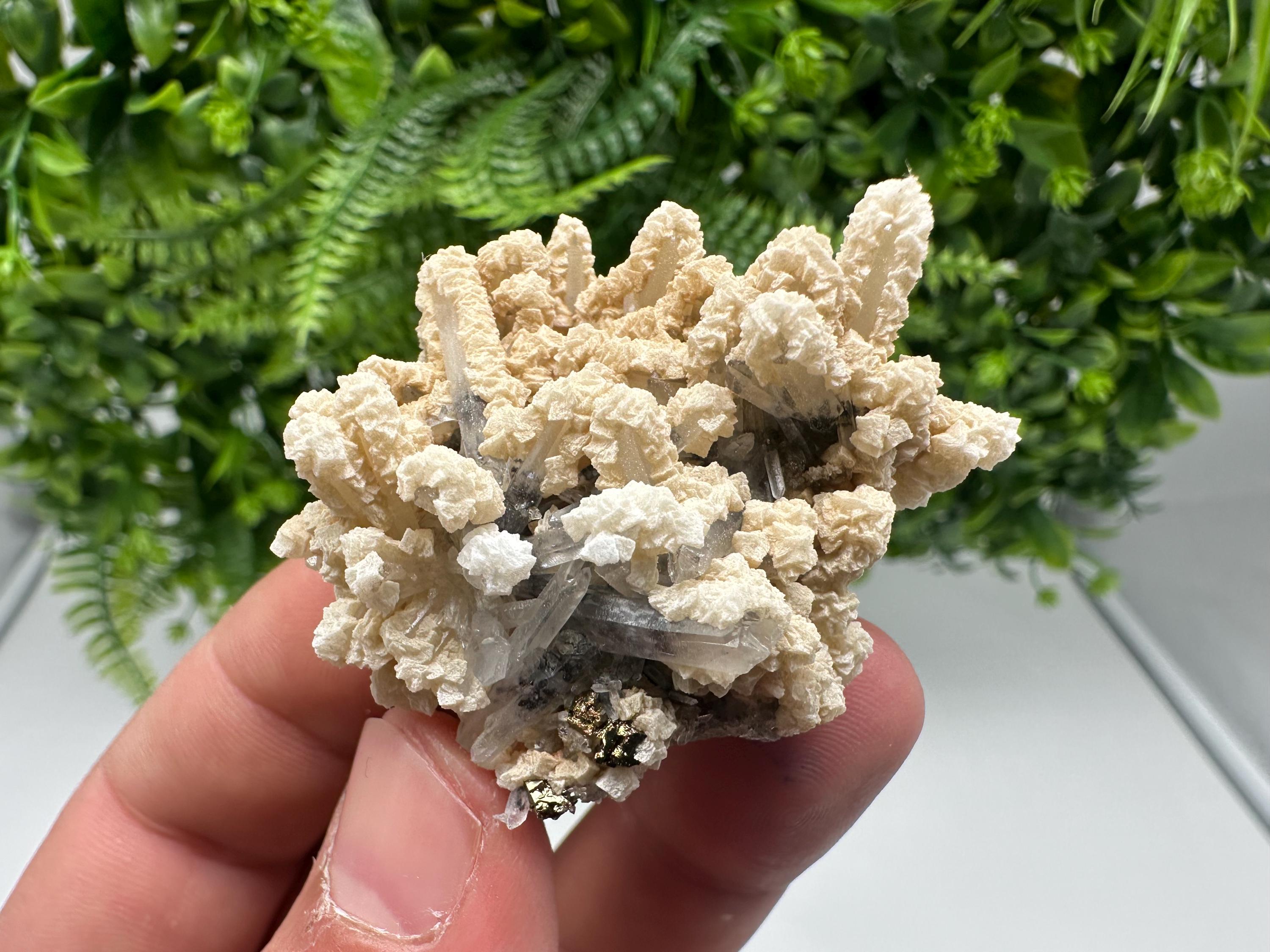 Quartz Calcite Chalcopyrite Specimen: Krushev Dol Mine, Bulgaria