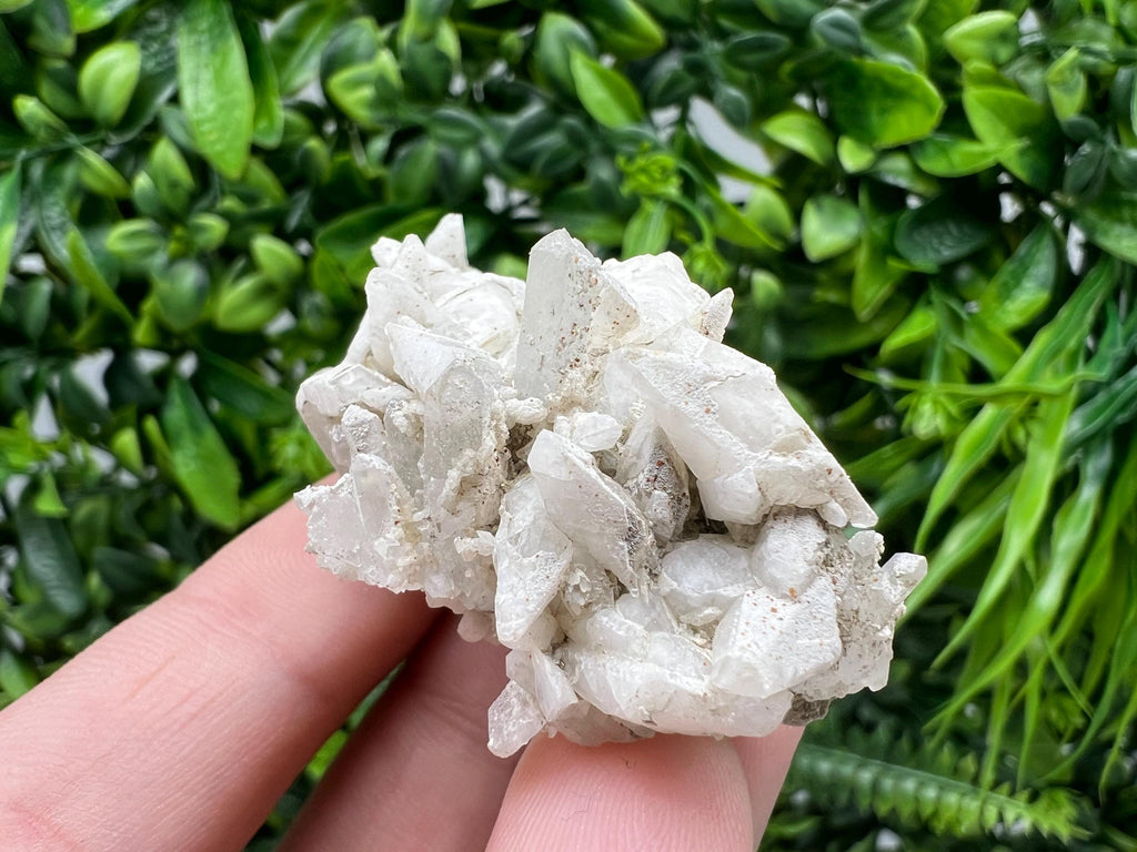 Calcite on Green Quartz: Djurcovo Mine, Bulgaria Healing Crystal