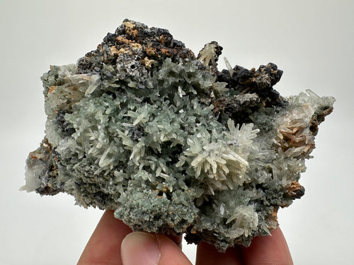 Chlorite Quartz Cluster: Bulgarian Mineral Specimen, Home Decor Stone