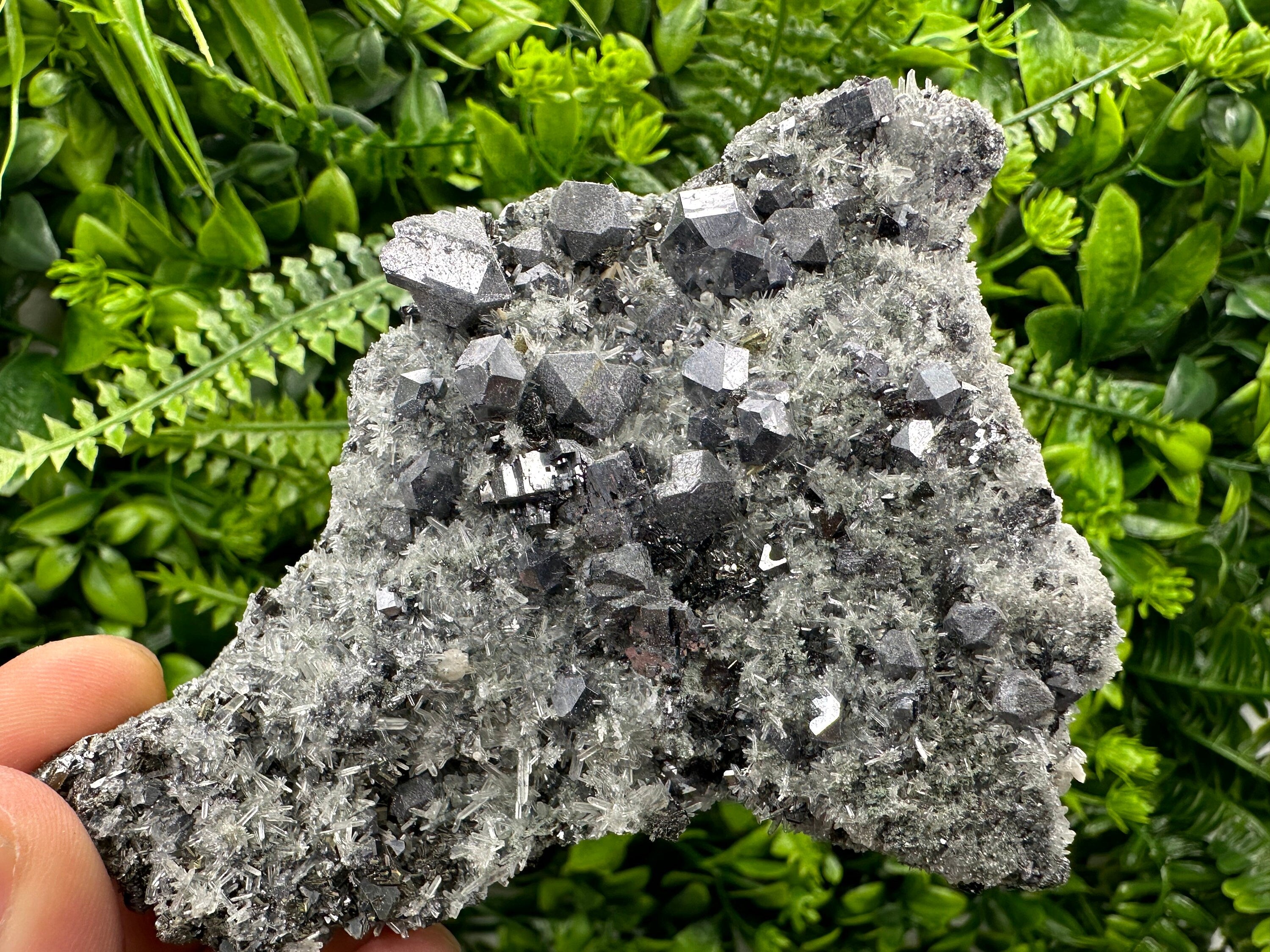 Galena with Sphalerite on Quartz, Bulgaria Mineral Specimen