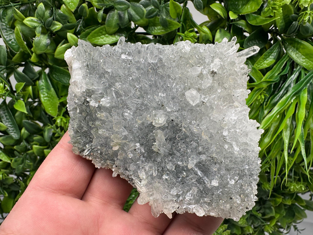 Chlorite Quartz Cluster: Bulgarian Mineral Specimen, Home Decor Stone