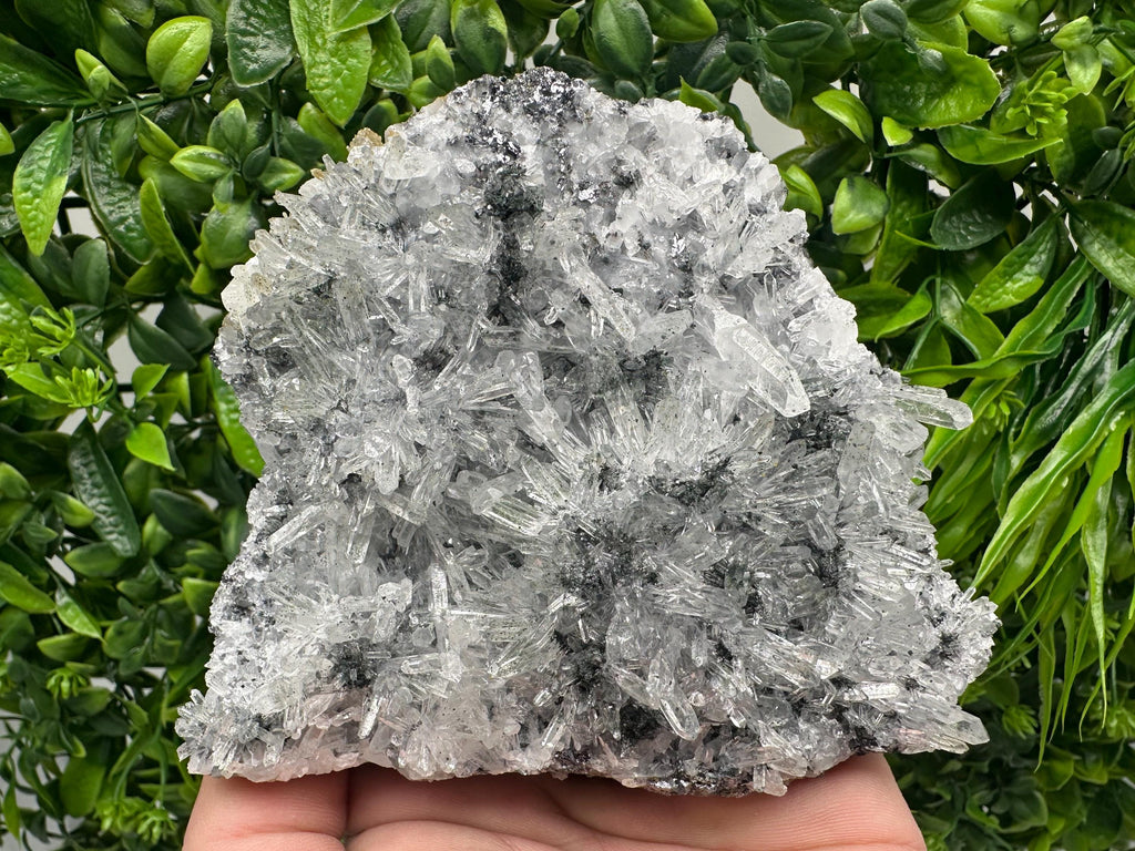 Quartz Cluster with Black Sphalerite, Home Decor Stone