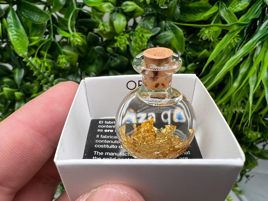 ONE(1)Stunning BOTTLE real gold,Silver Argento,Copper Rame,raw gold Flakes,minerals specimen,home decor,gift idea,souvenir,real gold,22carat