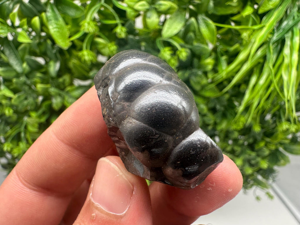 Botryoidal Black Hematite Specimen: Chakra Reiki Crystal from Morocco