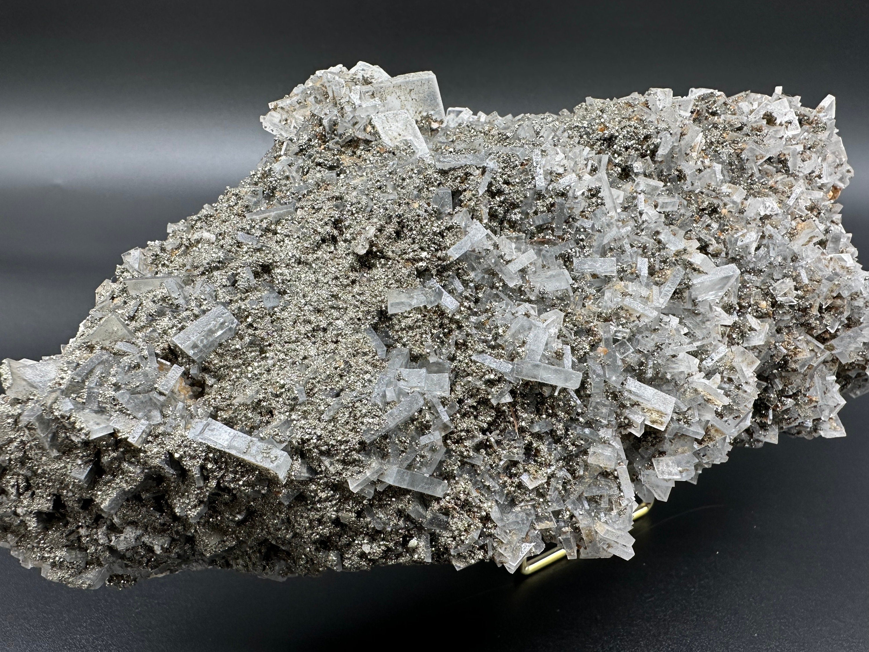 Barite with Pyrite on Chalcedony, Androvo Mine, Bulgaria
