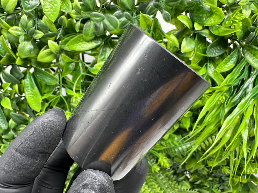 Polished Shungite Cup (60mm): Chakra Healing Stone