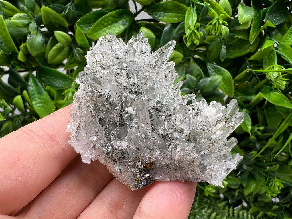 Green Quartz Crystal Specimen: Chlorite & Sphalerite Inclusions, Madan Bulgaria