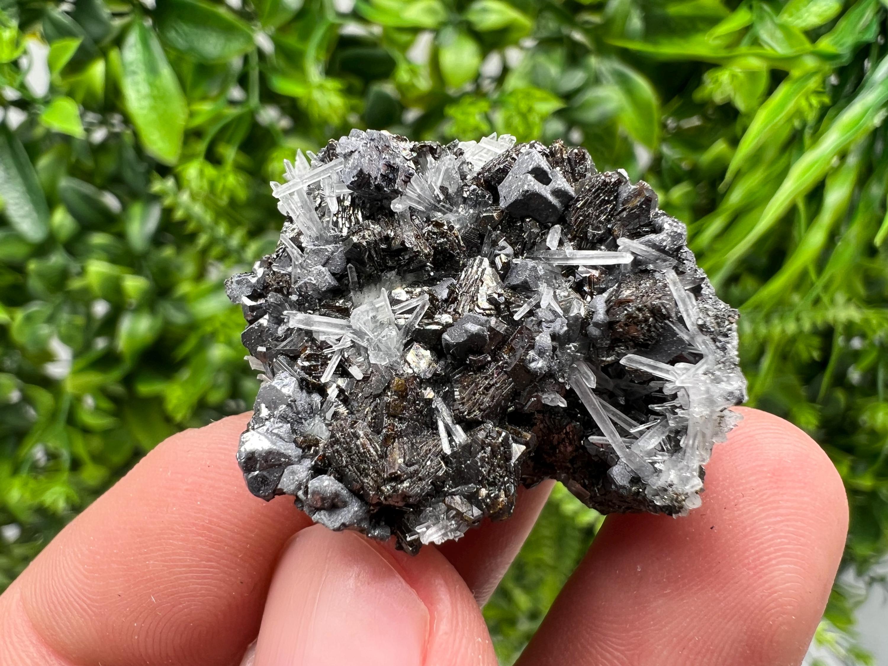 Calcite Sphalerite Galena on Quartz, Borieva Mine Mineral Specimen