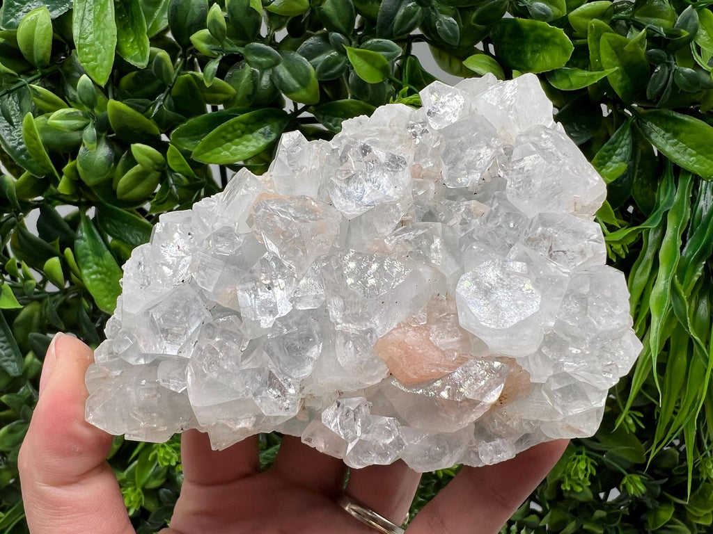 Apophyllite Stilbite on Chalcedony, Natural Mineral Specimen, India