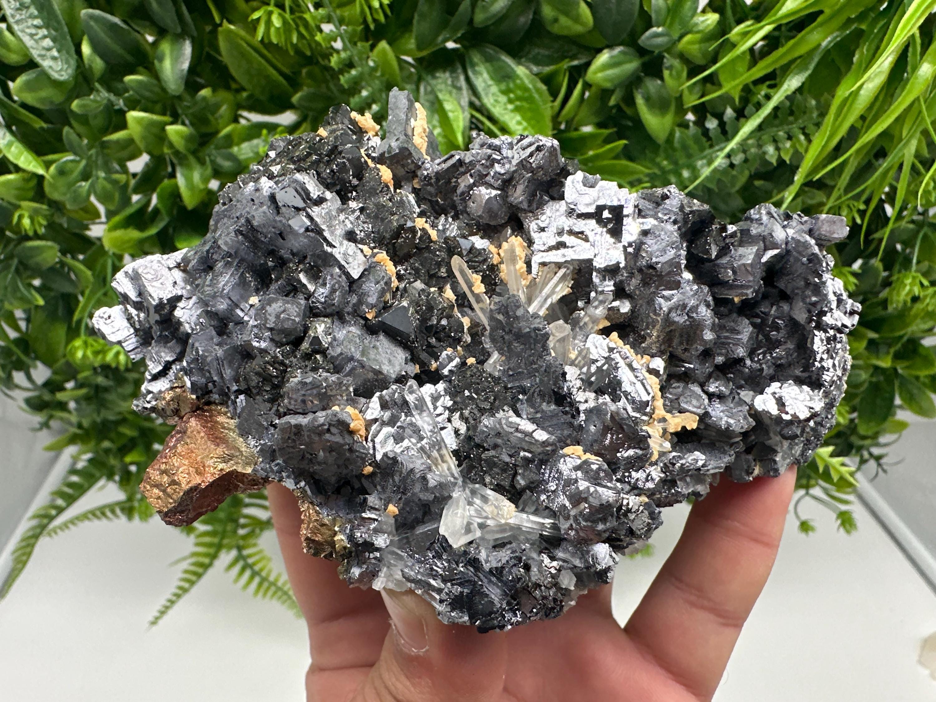 Amazing Galena spinel law on Quartz whit Siderite,from Krushev dol mine,Bulgaria,natural,collection mineral specimen,home decor crystal,souv