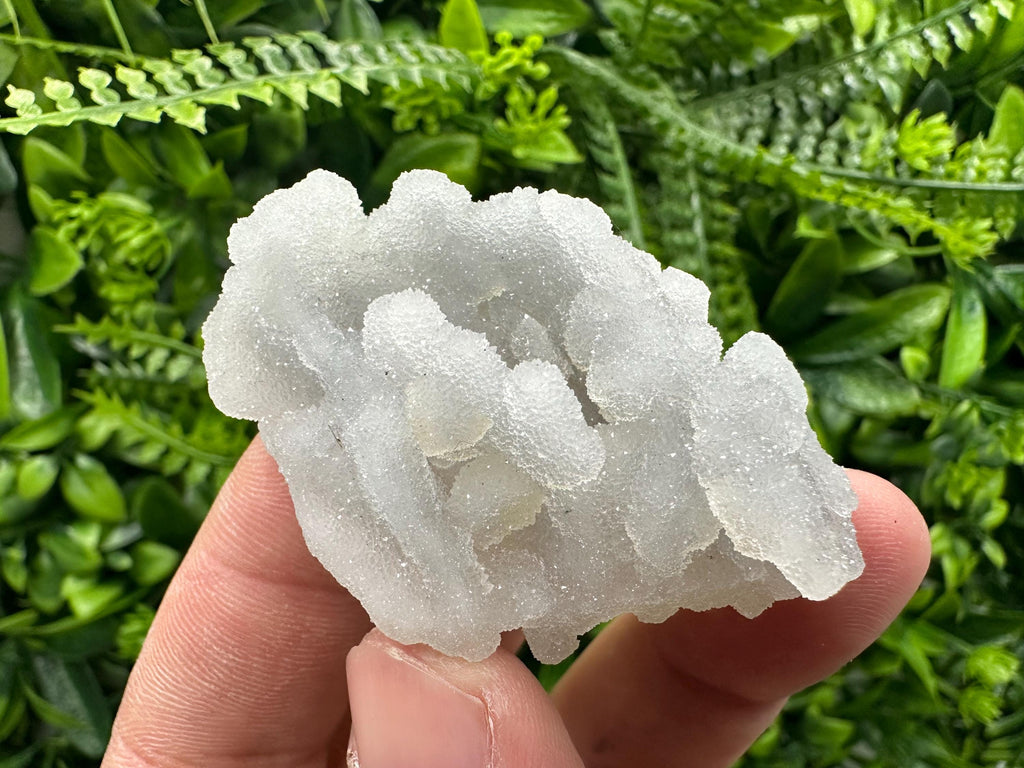 Blue Chalcedony Quartz with Chlorite Inclusions: Home Decor Crystal