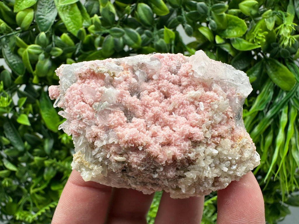 Rhodochrosite on Quartz Specimen, Starnica Mine, Bulgaria
