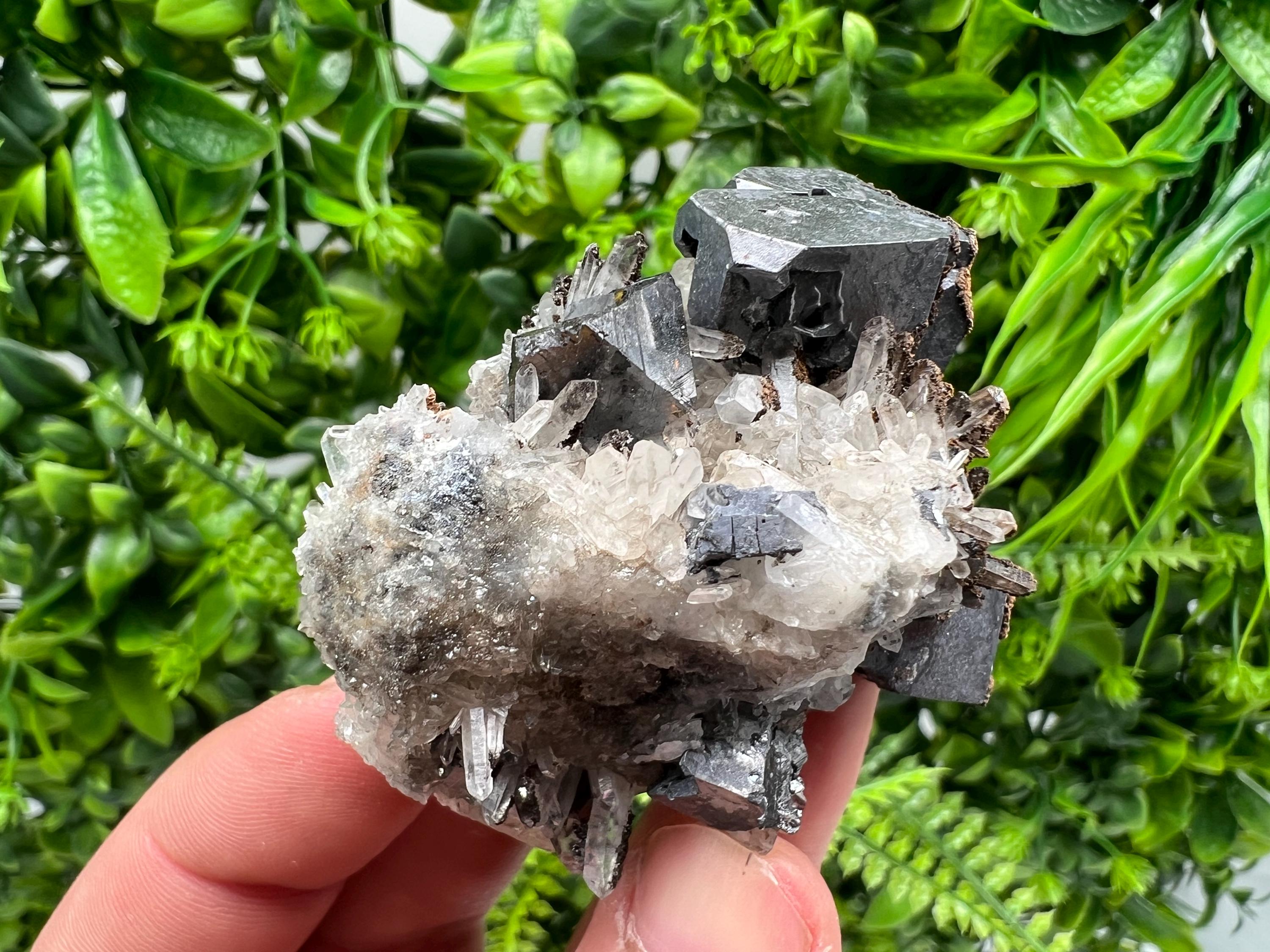 Stunning Galena,Sphalerite on Quartz whit Siderite from 9 th September mine,Madan,Bulgaria,Natural,collectible mineral specimen,home decor
