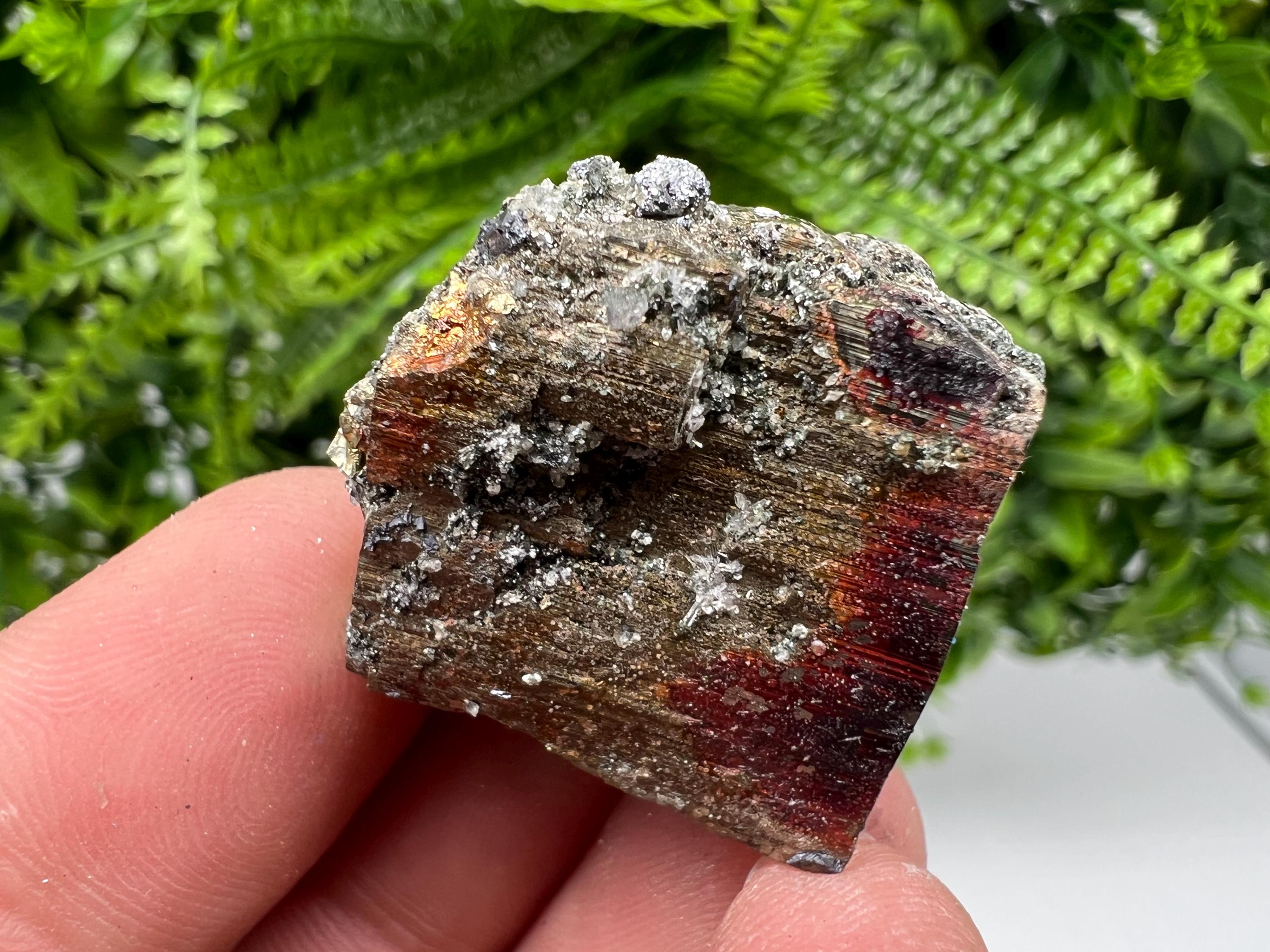 Red Rainbow Pyrite Hematite Cluster, Borieva Mine Crystal, Home Decor Stone