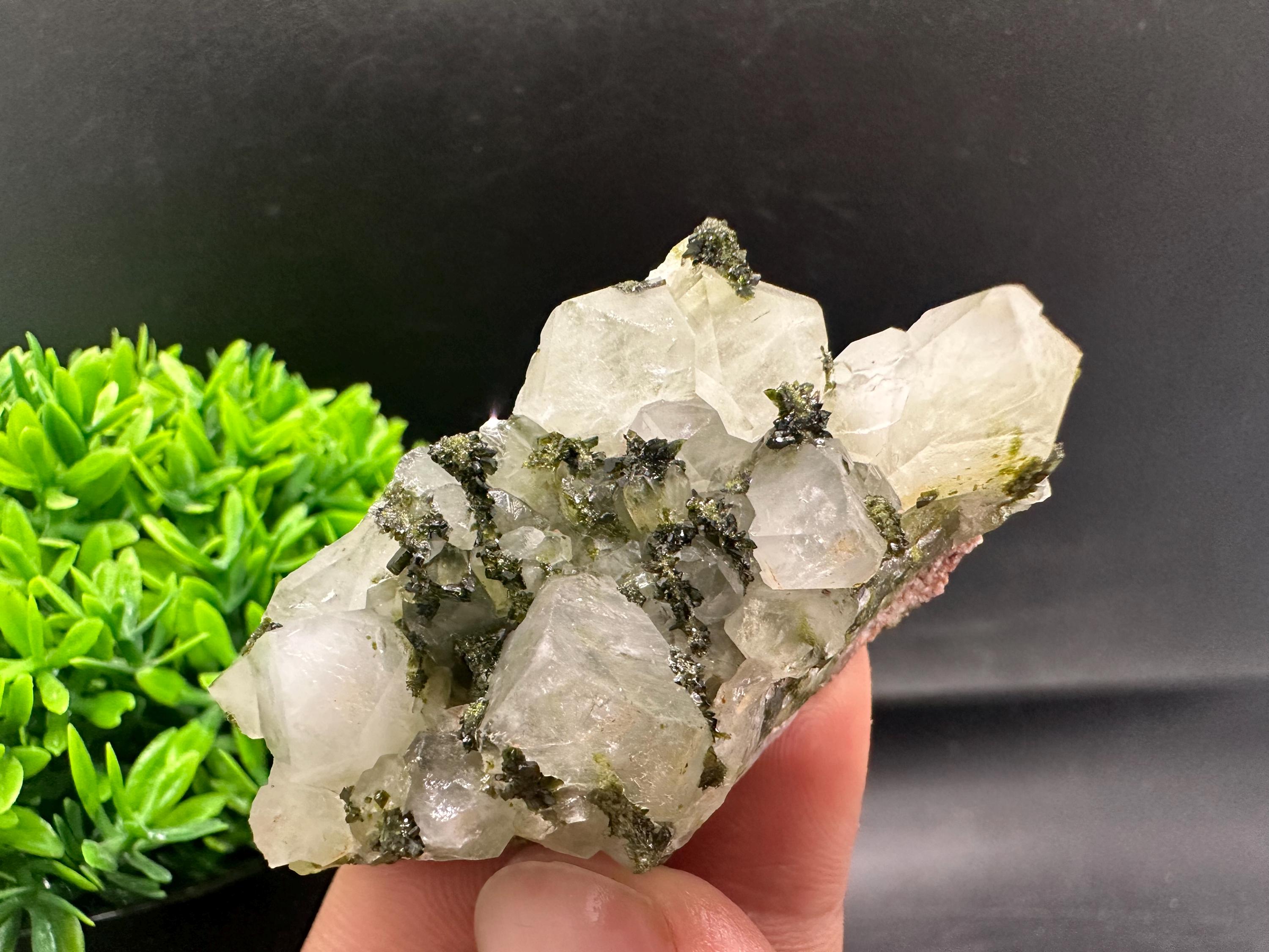 Rare Green Epidote Quartz Crystal Cluster - Eastern Anatolia, Turkey