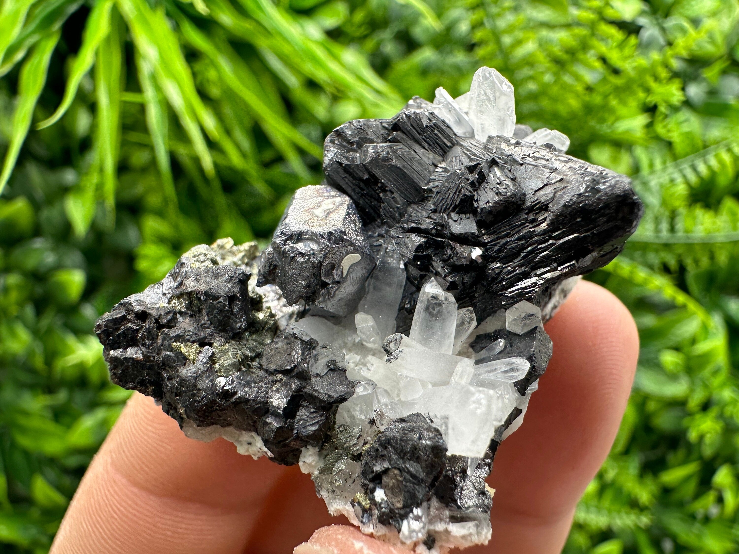 Sphalerite, Galena, Pyrite on Quartz Cluster - Borieva Mine, Bulgaria