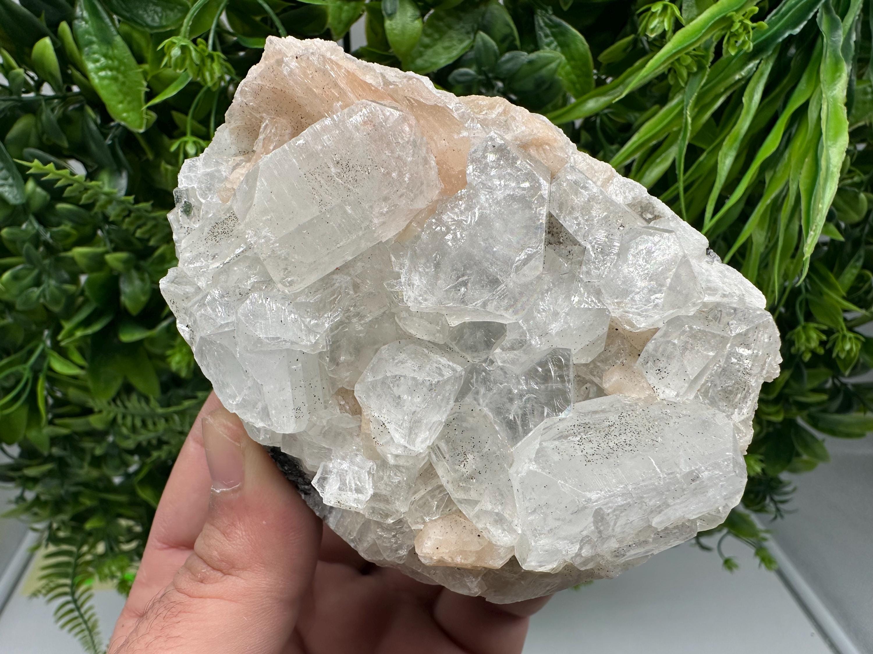 Apophyllite Stilbite on Chalcedony, Natural Mineral Specimen, India